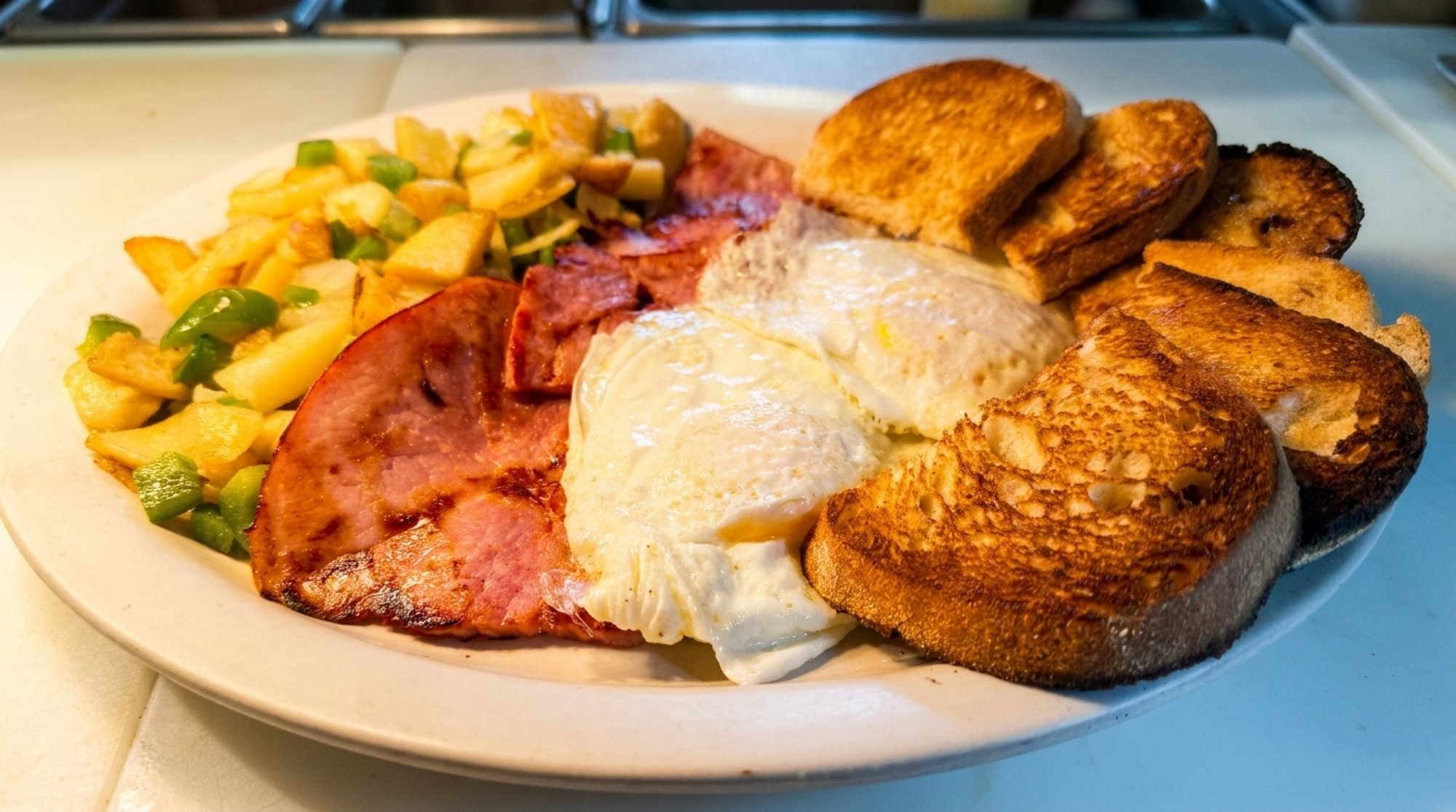 2 Eggs, Toast & Jelly & Ham