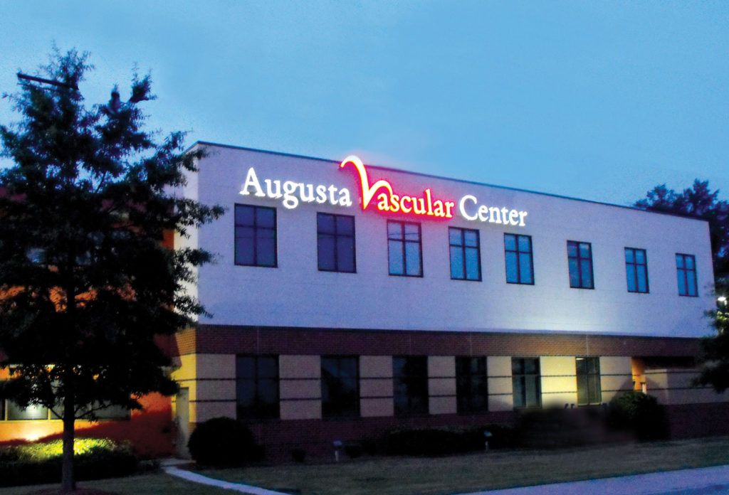 An exterior view of Augusta Vascular Center
