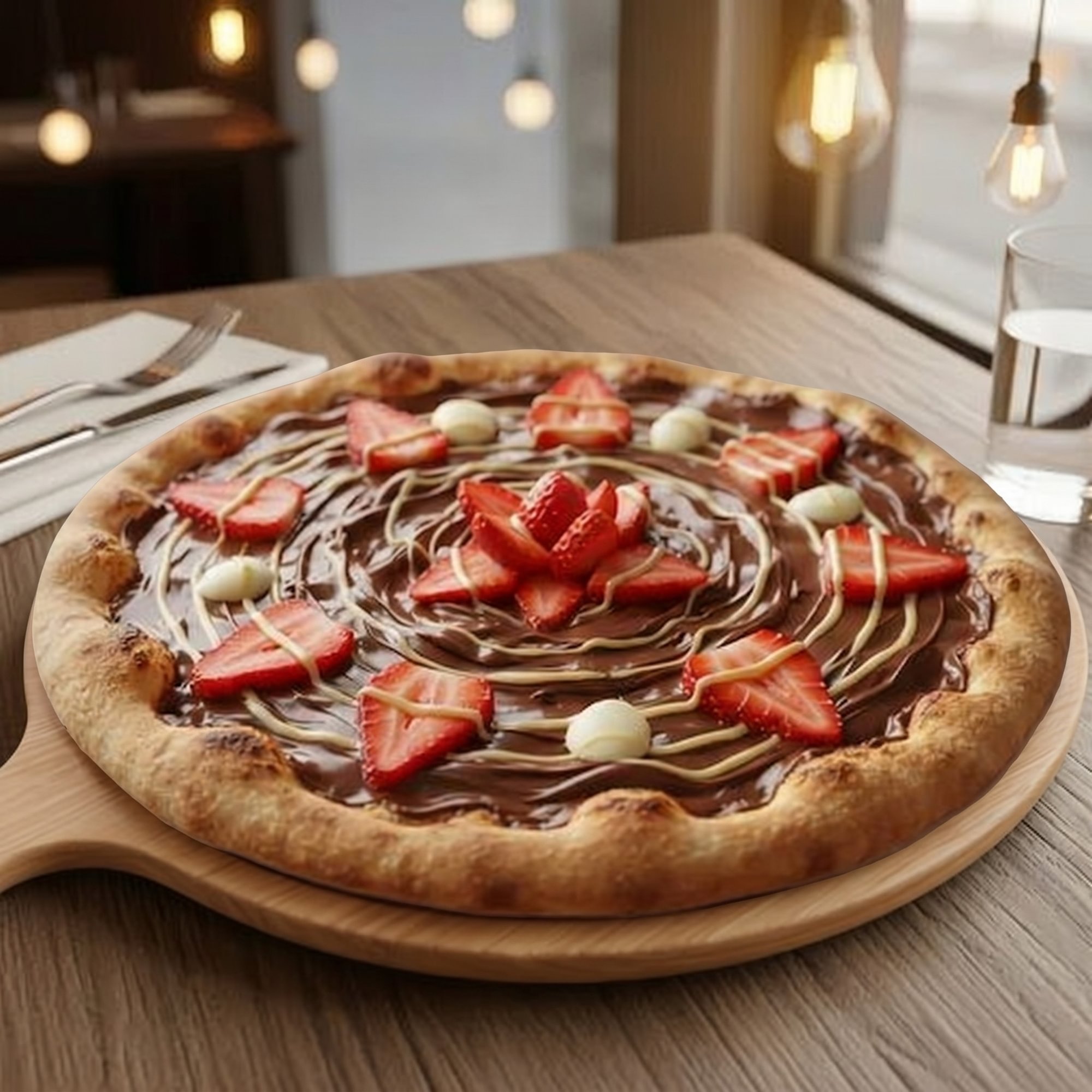 Nutella and Strawberry Sweet Pizza