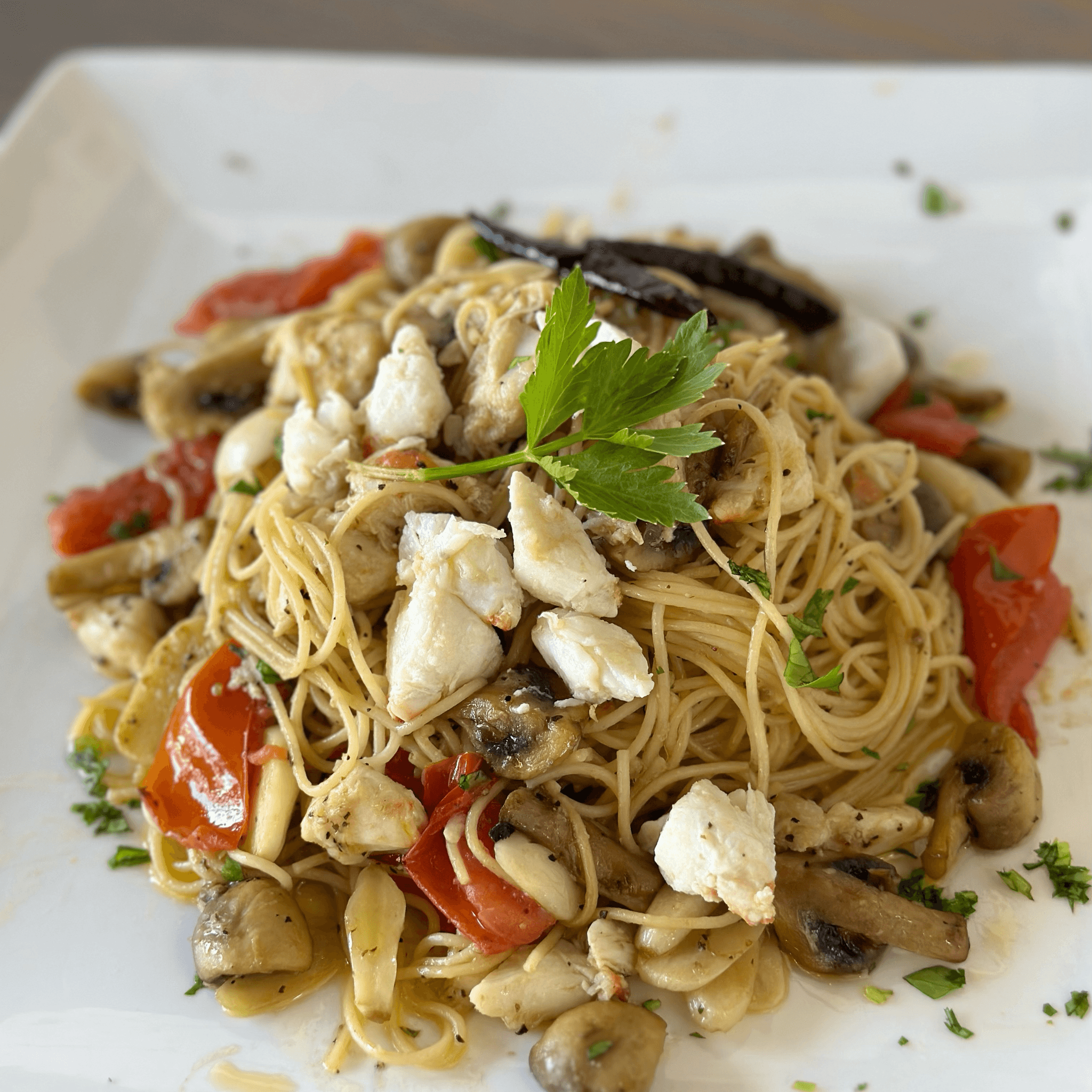 Angel Hair Pasta with Crab Meat