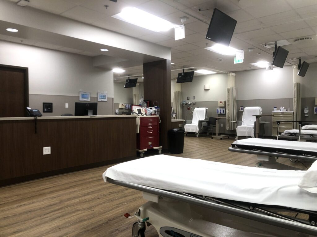 The treatment room at Orange County Vascular Access Center