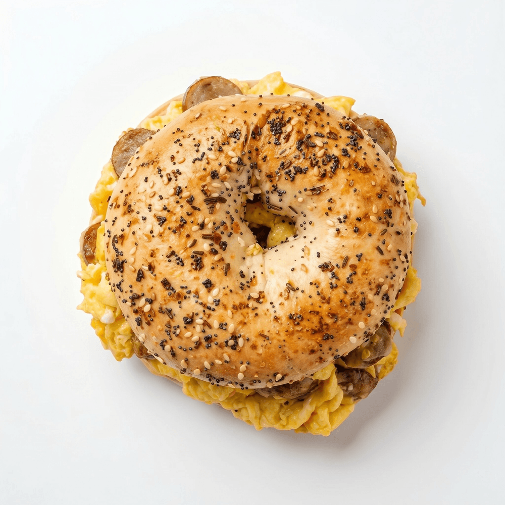 Chicken Sausage, Egg & Cheese Bagel