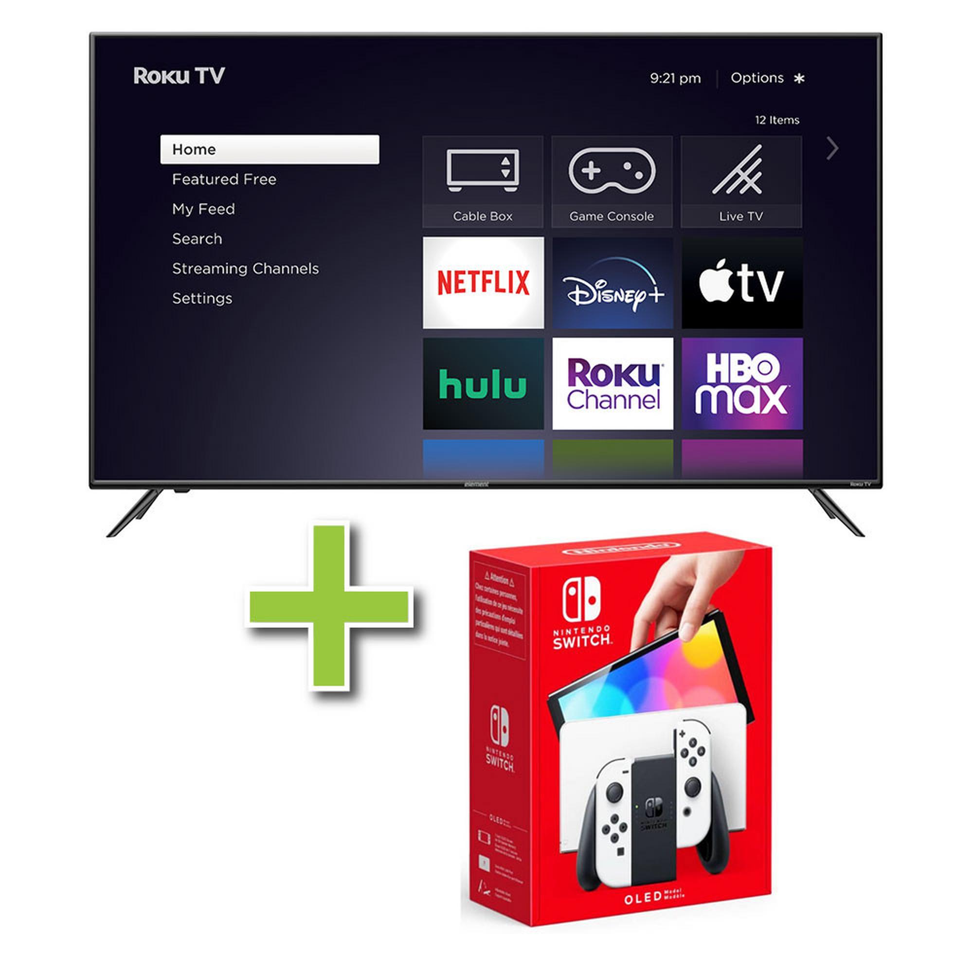 55" Element TV w/ 4K Ultra HD Resolution & Nintendo Switch White OLED