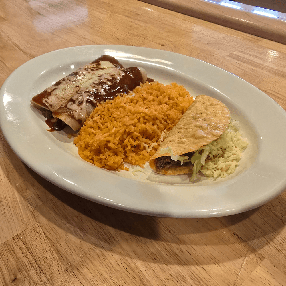 1. One Taco, Two Enchiladas & Rice