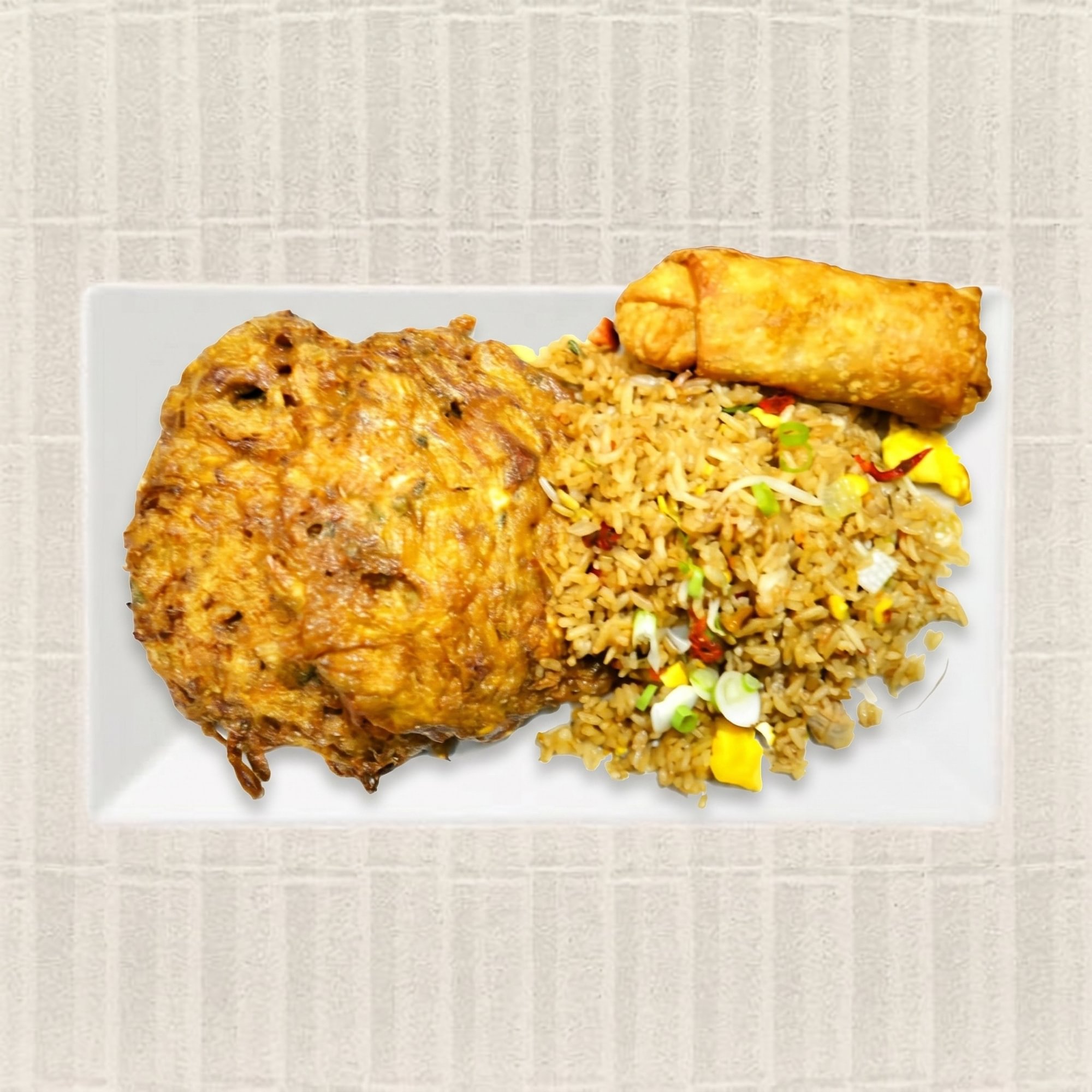 14. Pork Egg Foo Young Platter