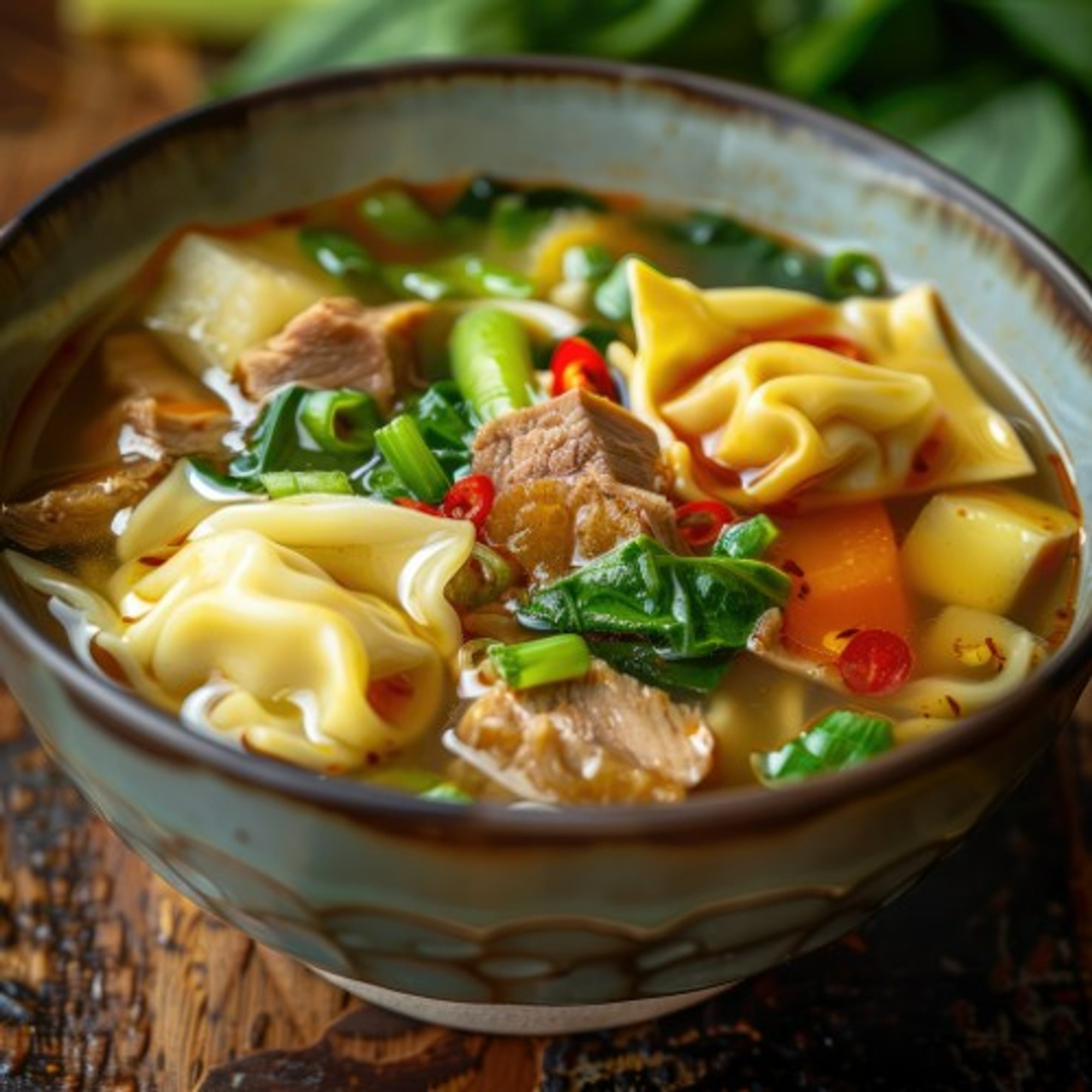 Wonton Egg Noodle Soup