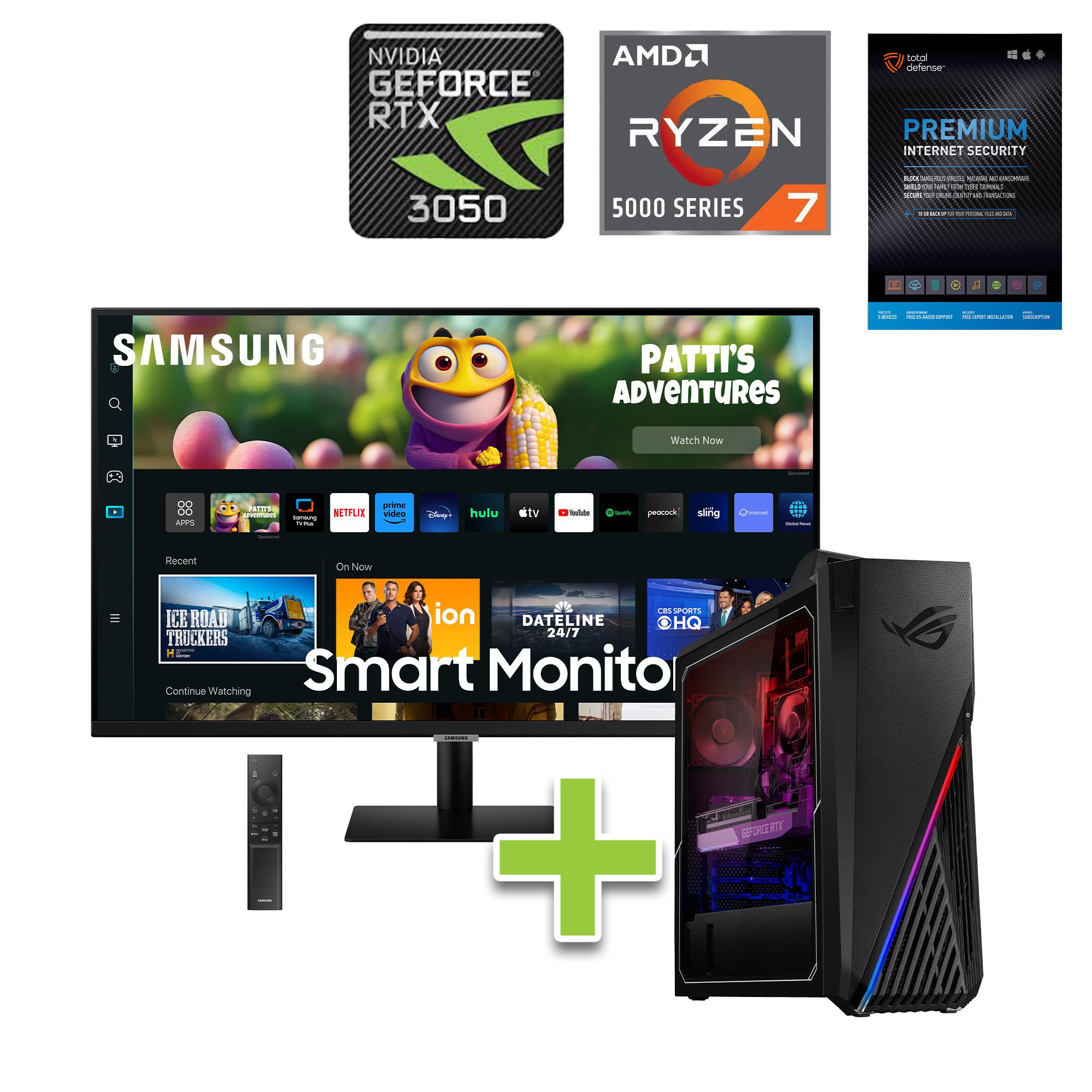 ASUS ROG Gaming Desktop w/ Total Defense & 32" Monitor