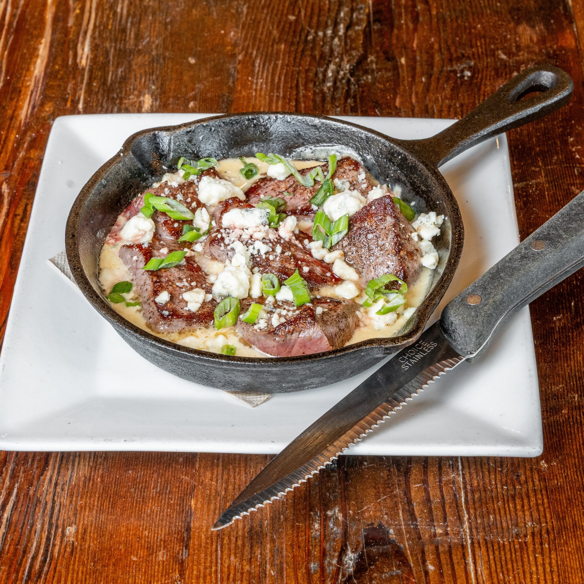Steak Bites Bleu Cheese Skillet