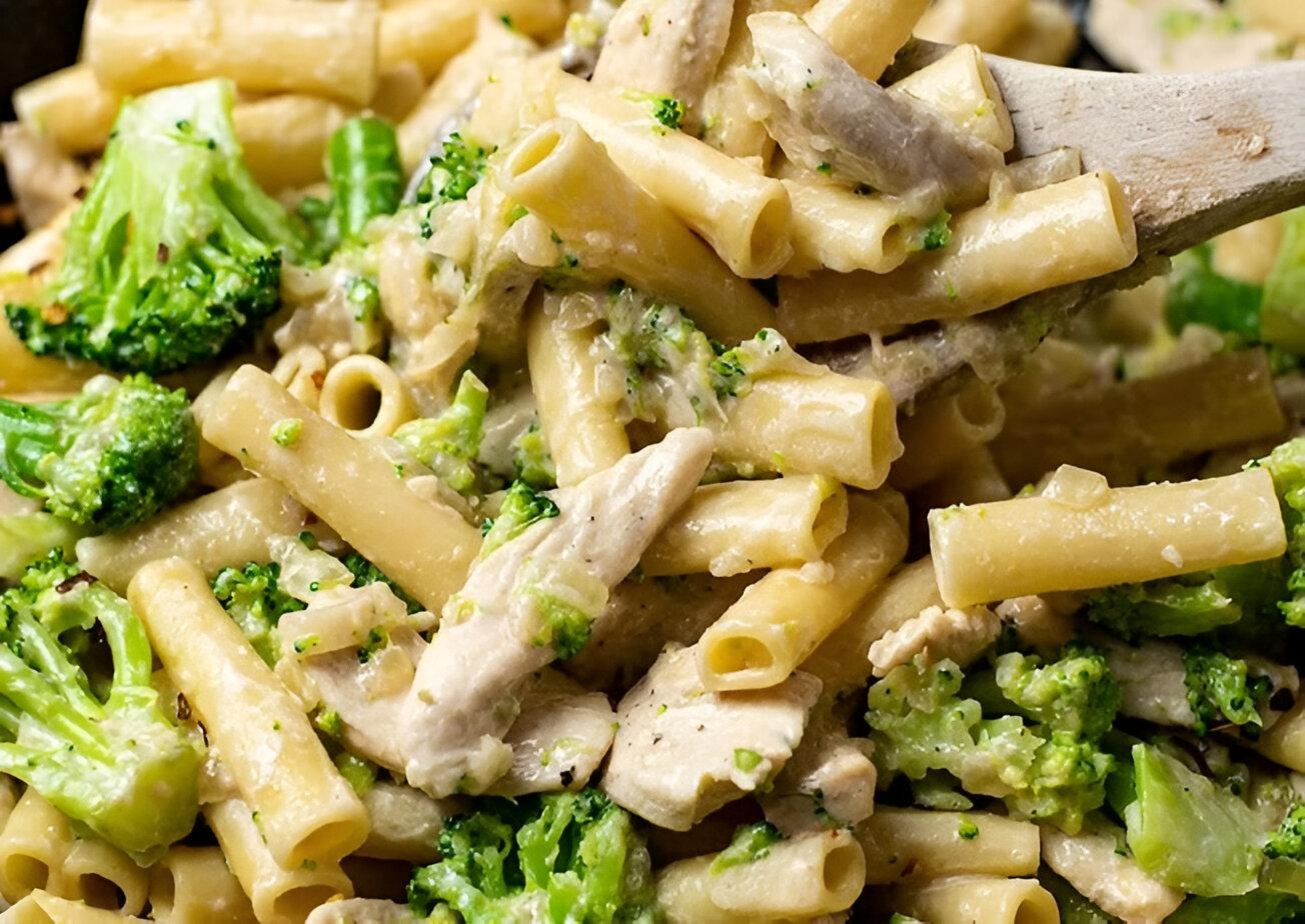 Chicken broccoli ziti with garlic butter
