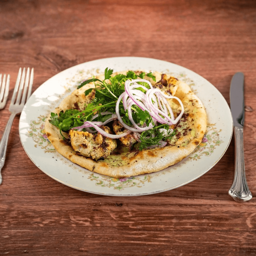 Saffron & Yogurt Marinated Skewers Sandwich