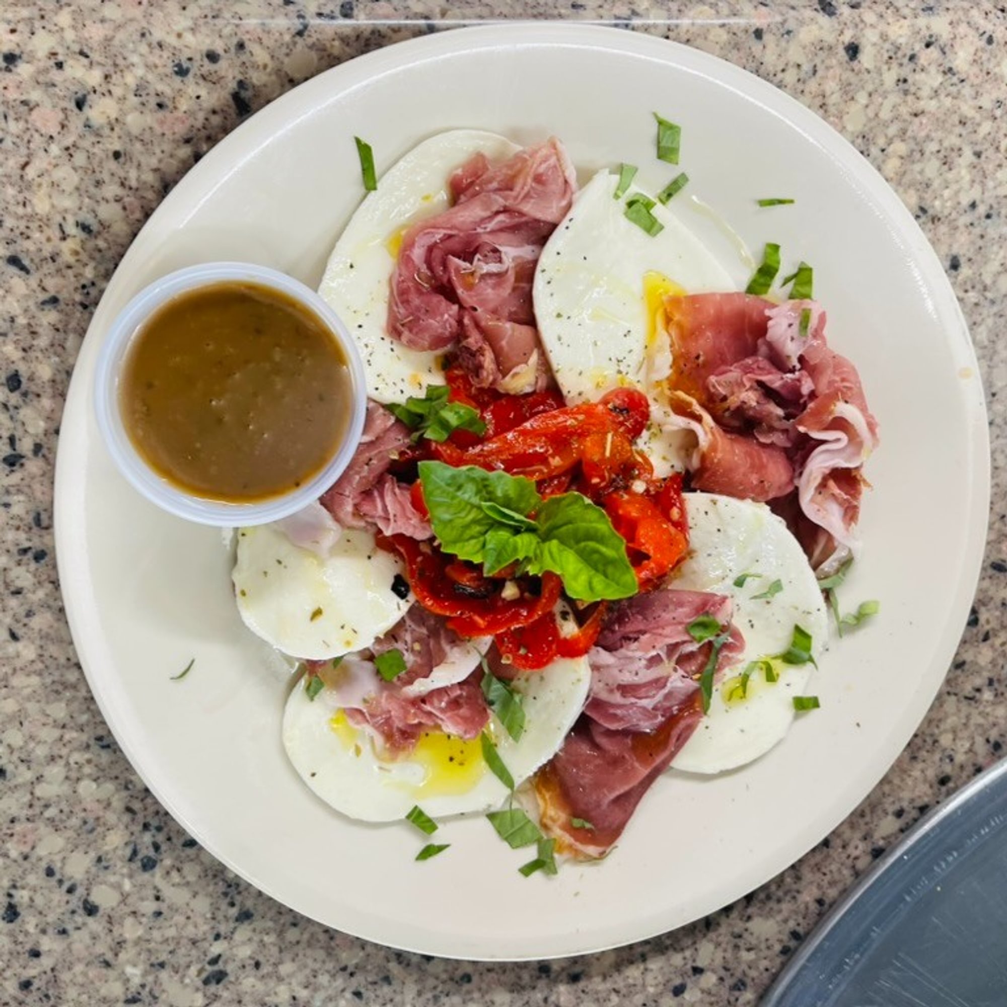 Prosciutto, Roasted Peppers & Homemade Fresh Mozzarella