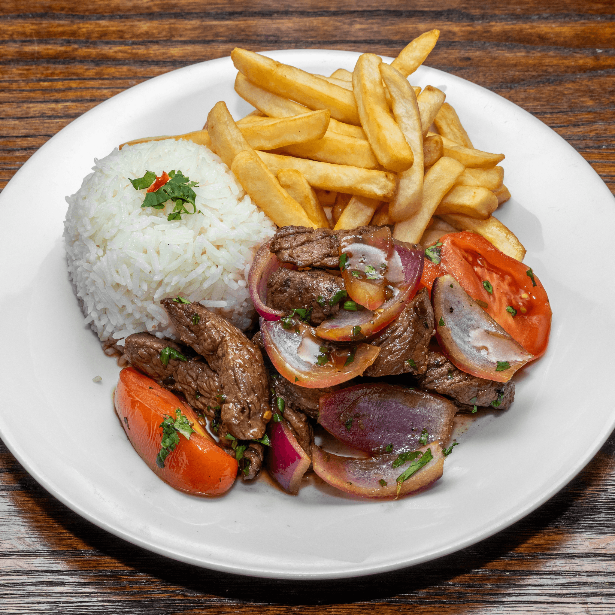 Lomo Saltado Plate