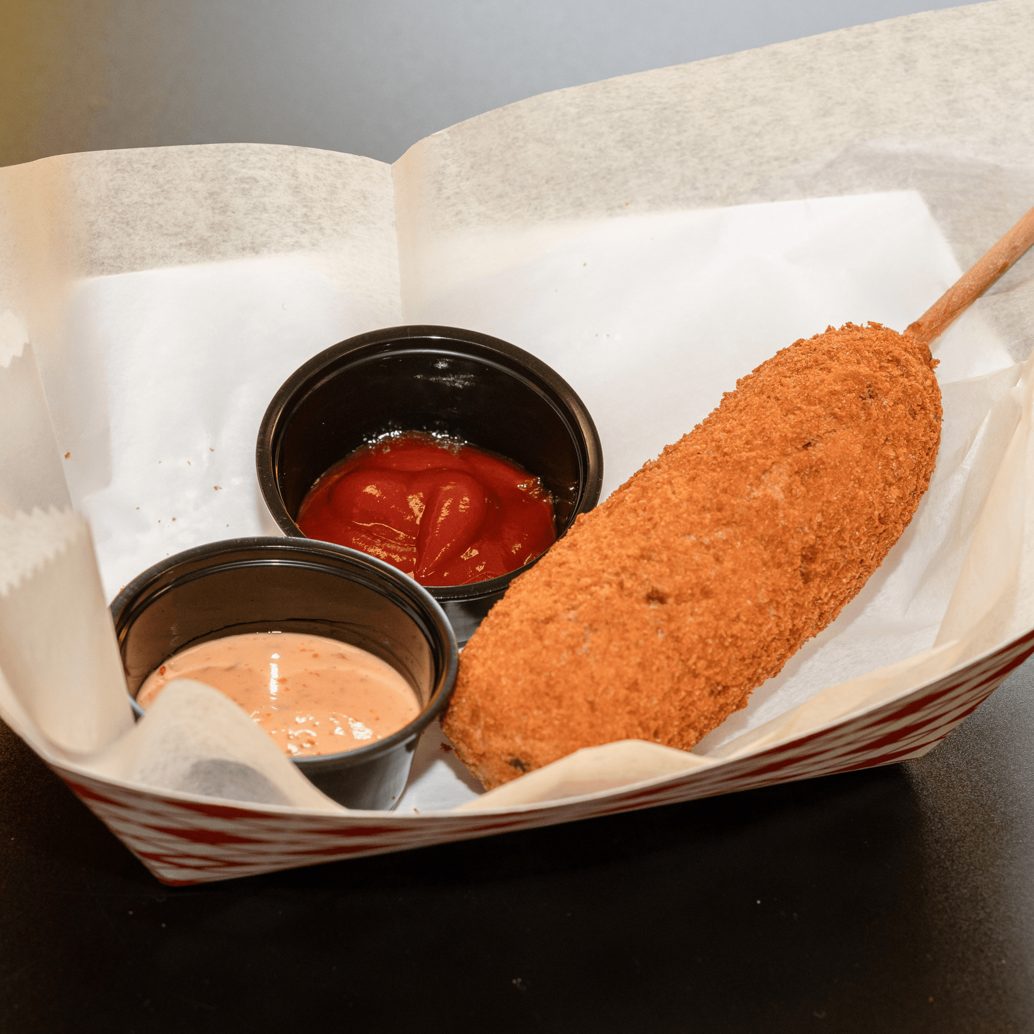 Cheddar Mozzarella Fish Sausage Corndog