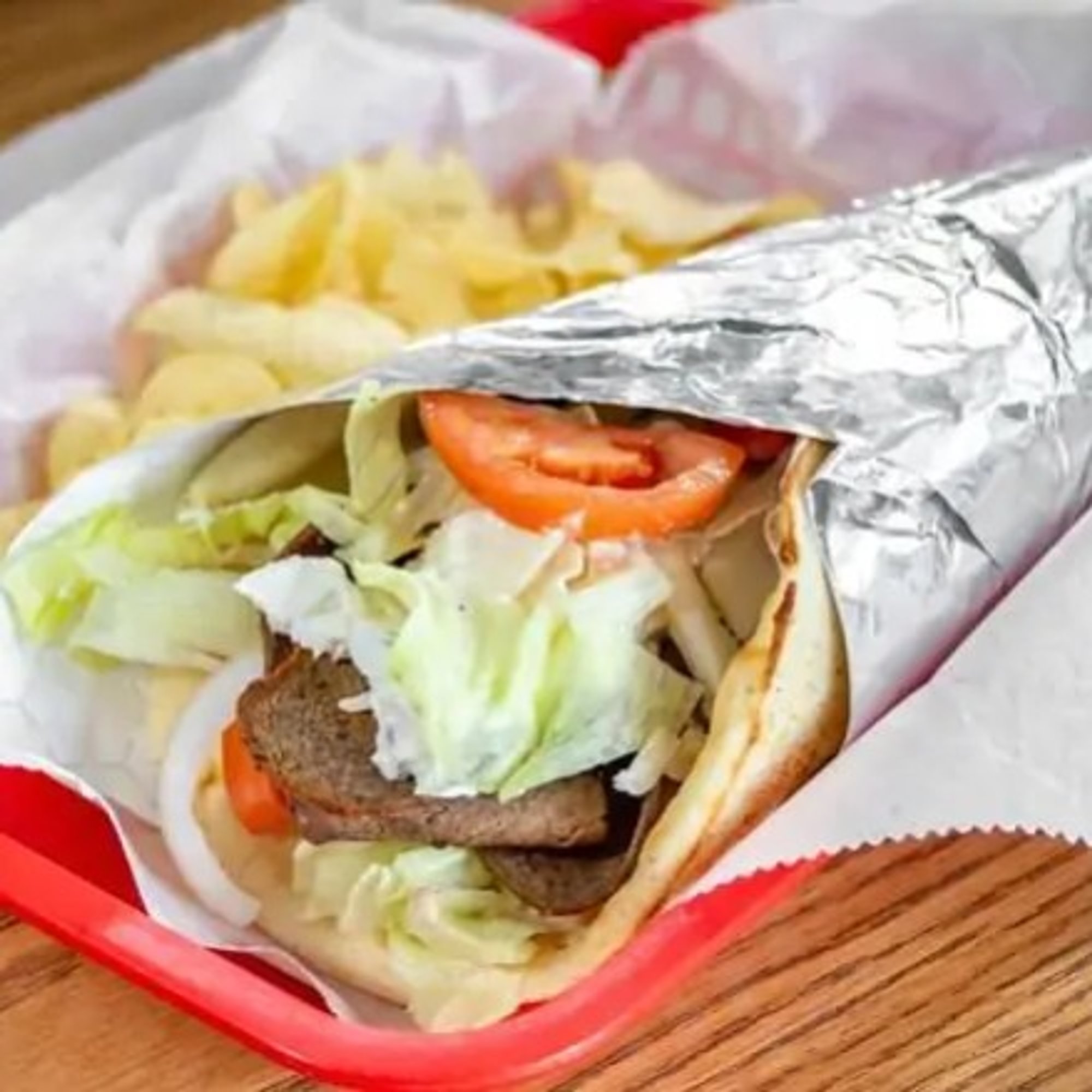 Lamb Gyro on Pita Wrap