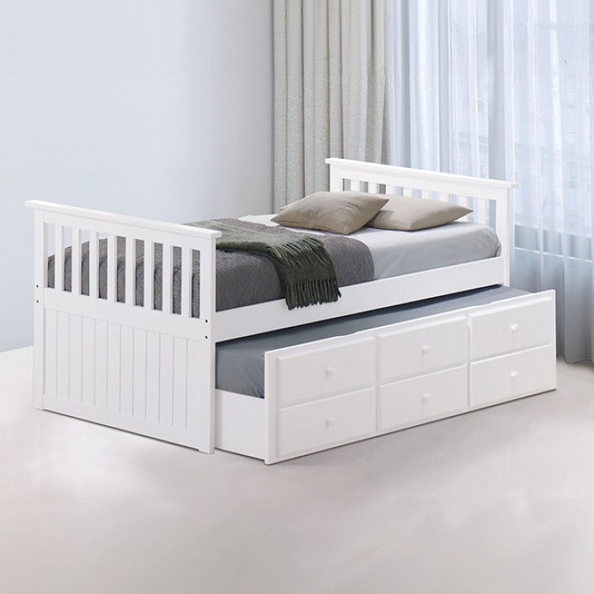 Clemens 4-Piece Kids Bed w/ Trundle - White