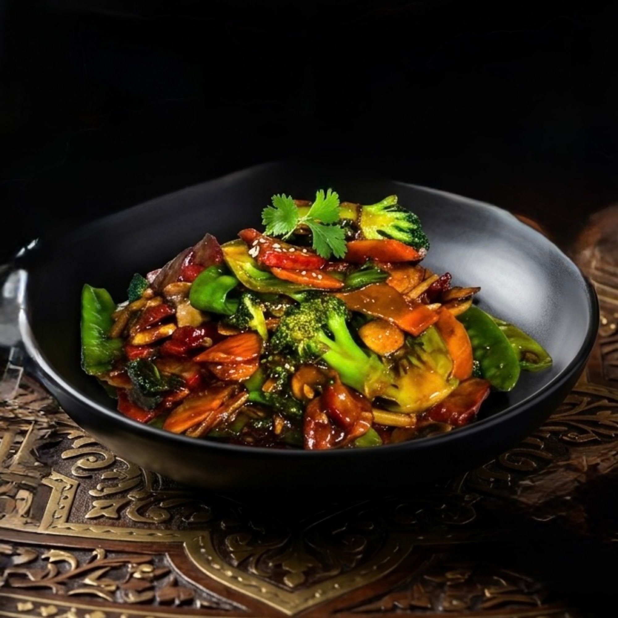 Three Delights in Hot Garlic Sauce