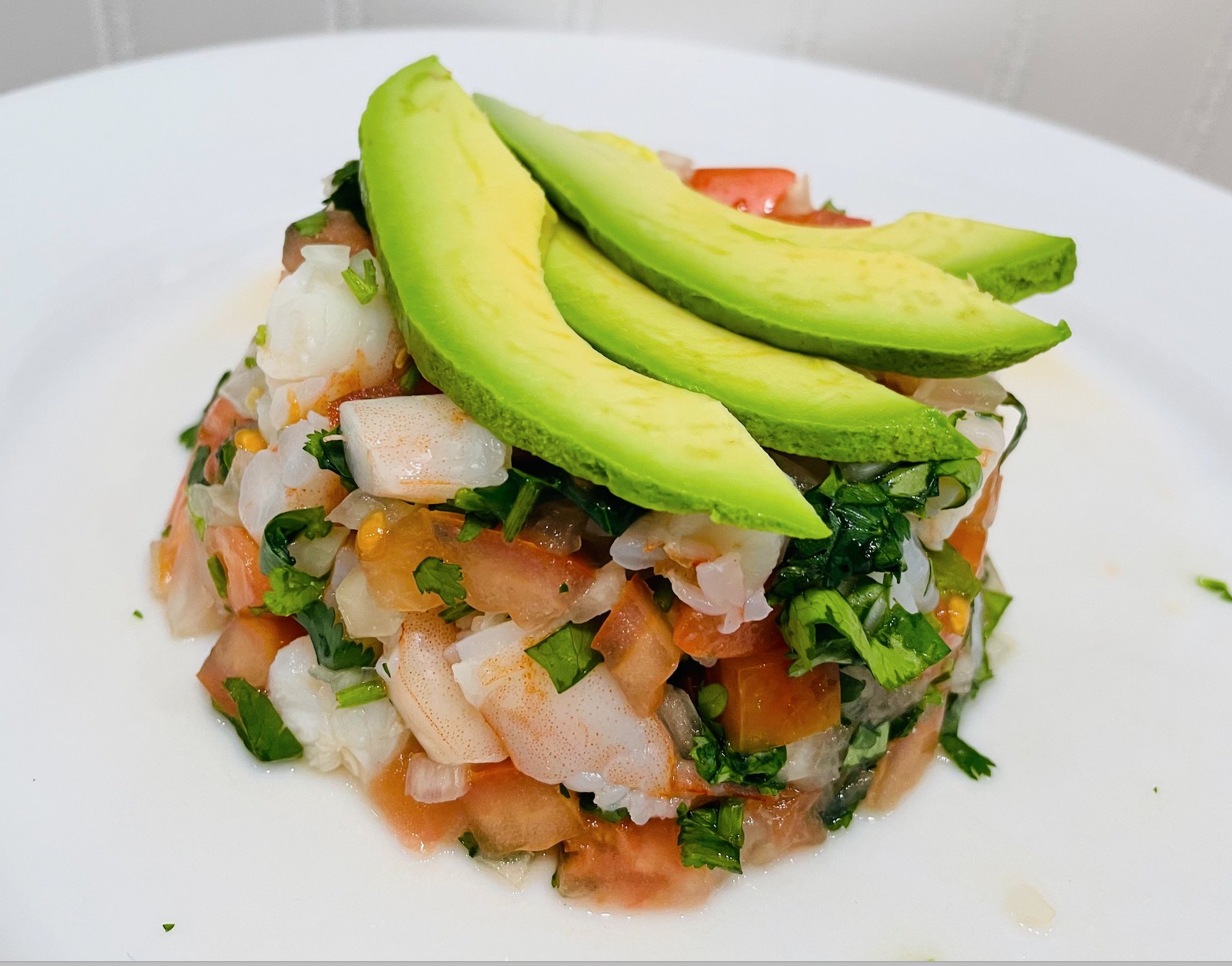 2 tostadas Shrimp Ceviche