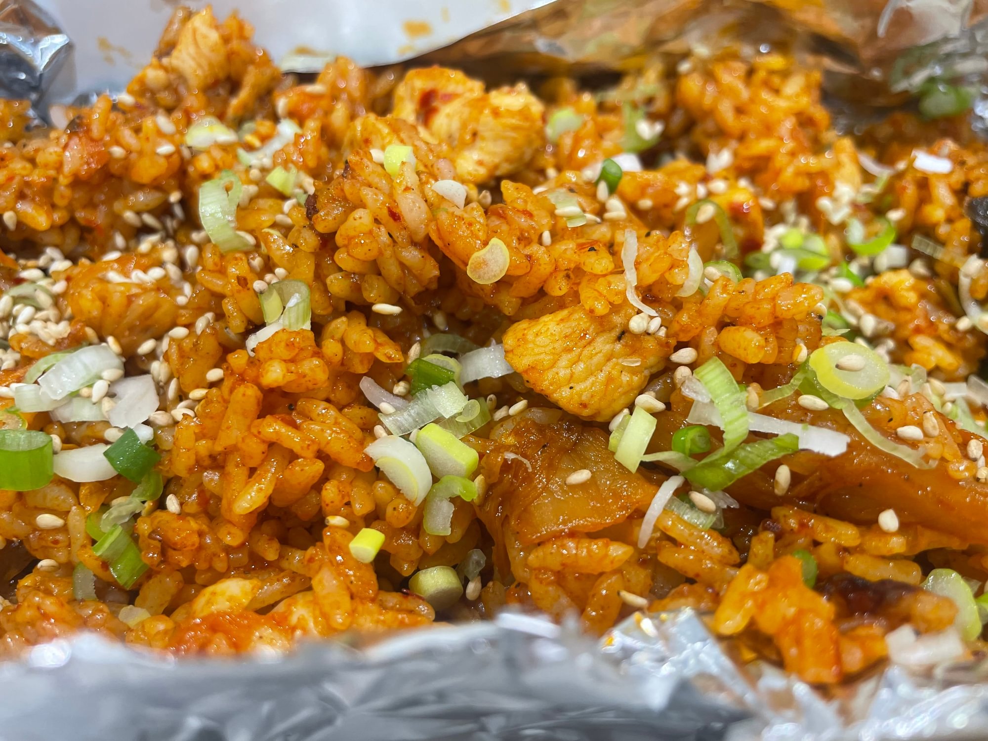 Kimchi Fried Rice with Chicken