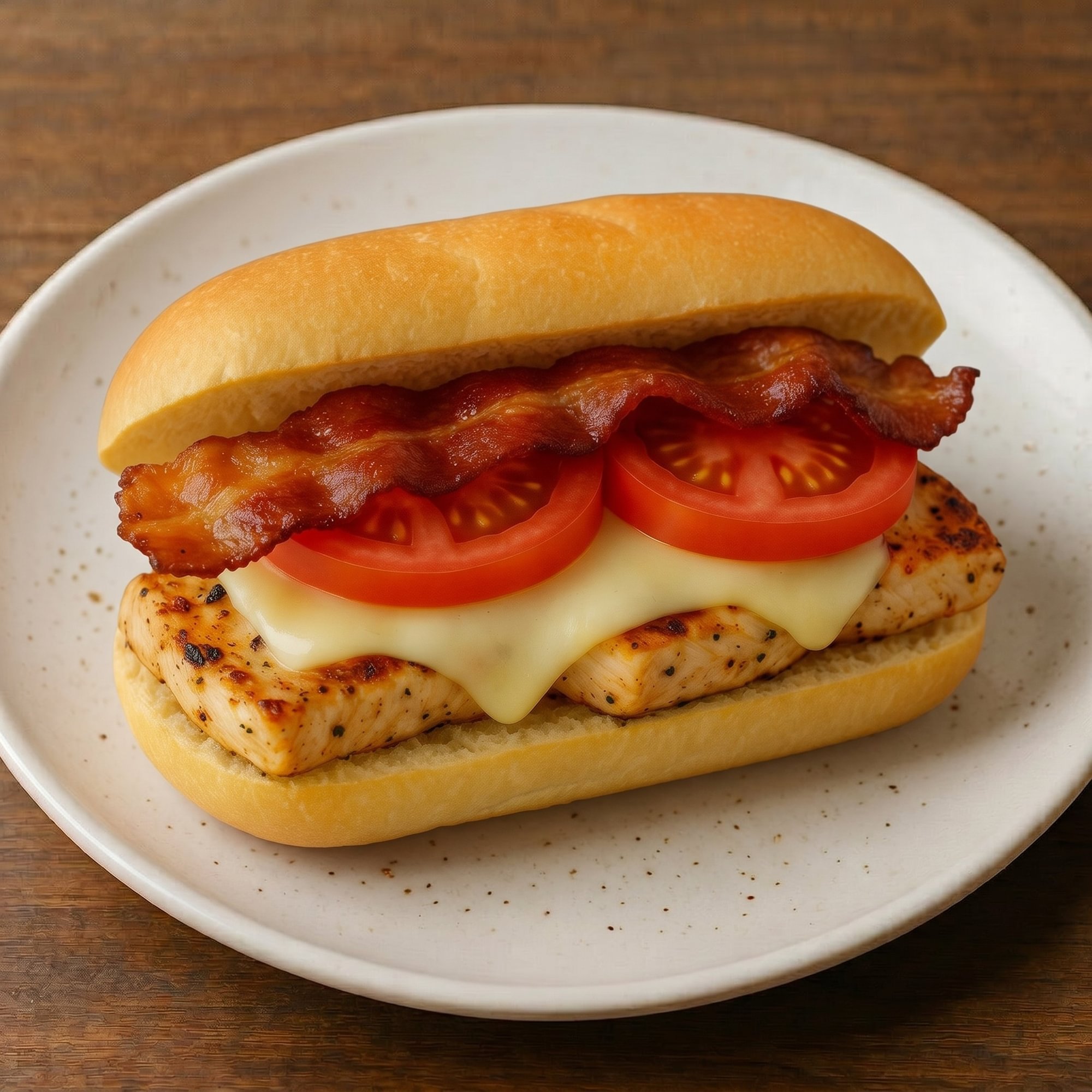 Chicken Club with Bacon, Mozzarella on a Twist Sandwich