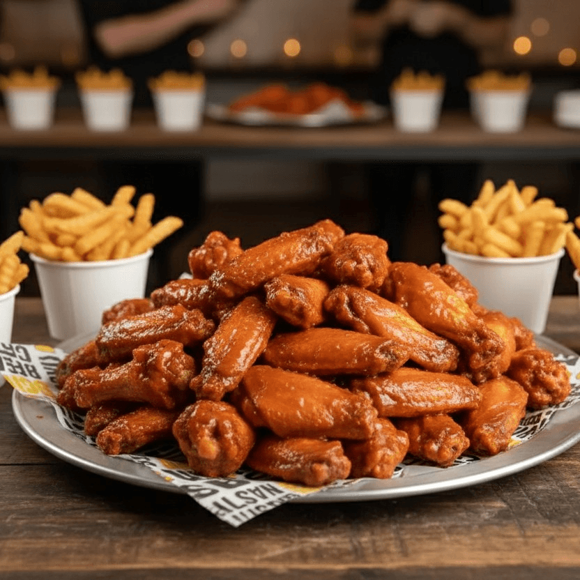 75 Piece Chicken Wings with Fries & Soda