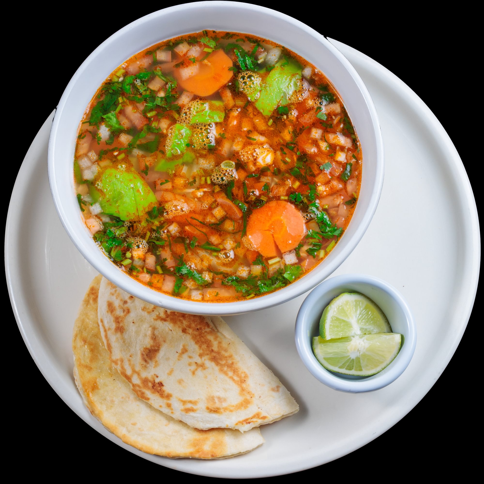 Lunch Chicken Soup & Quesadillas