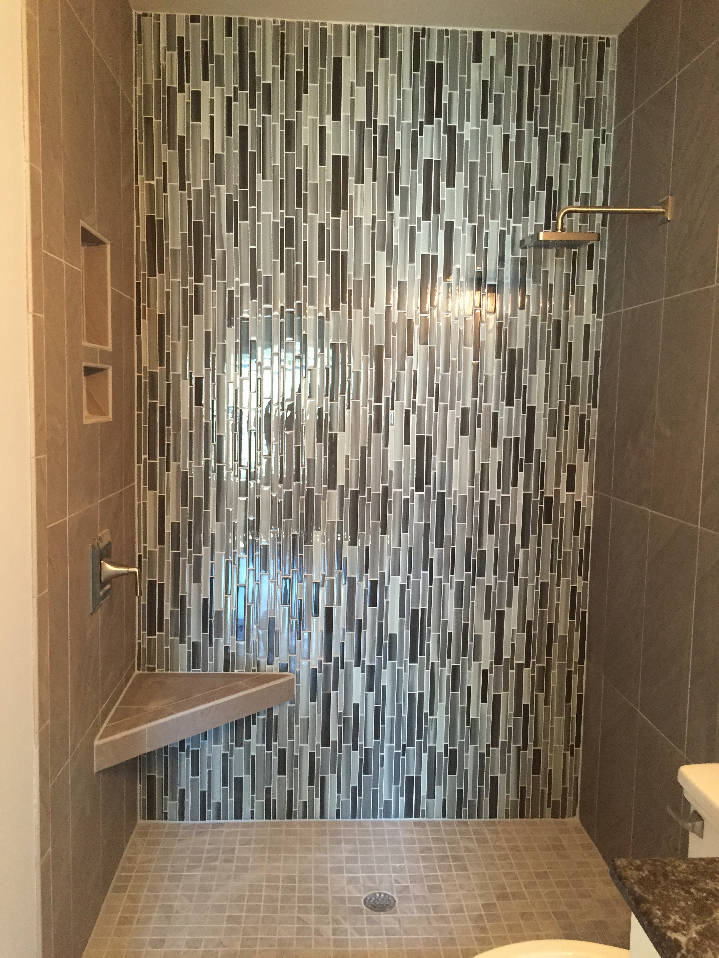 New Shower Tile decor install Back wall 