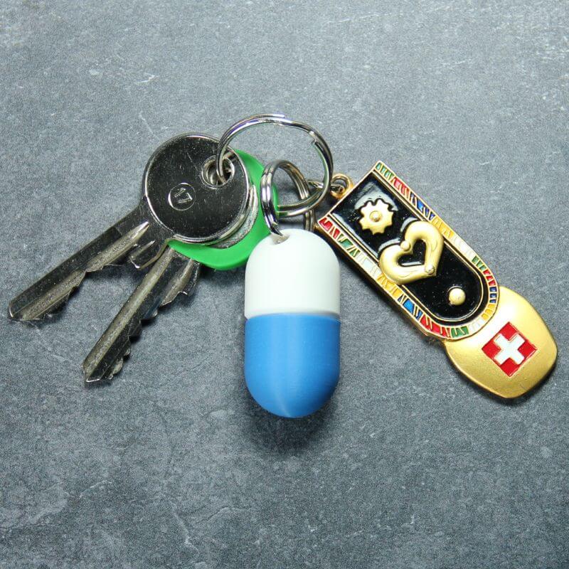 Keychain pill holder
