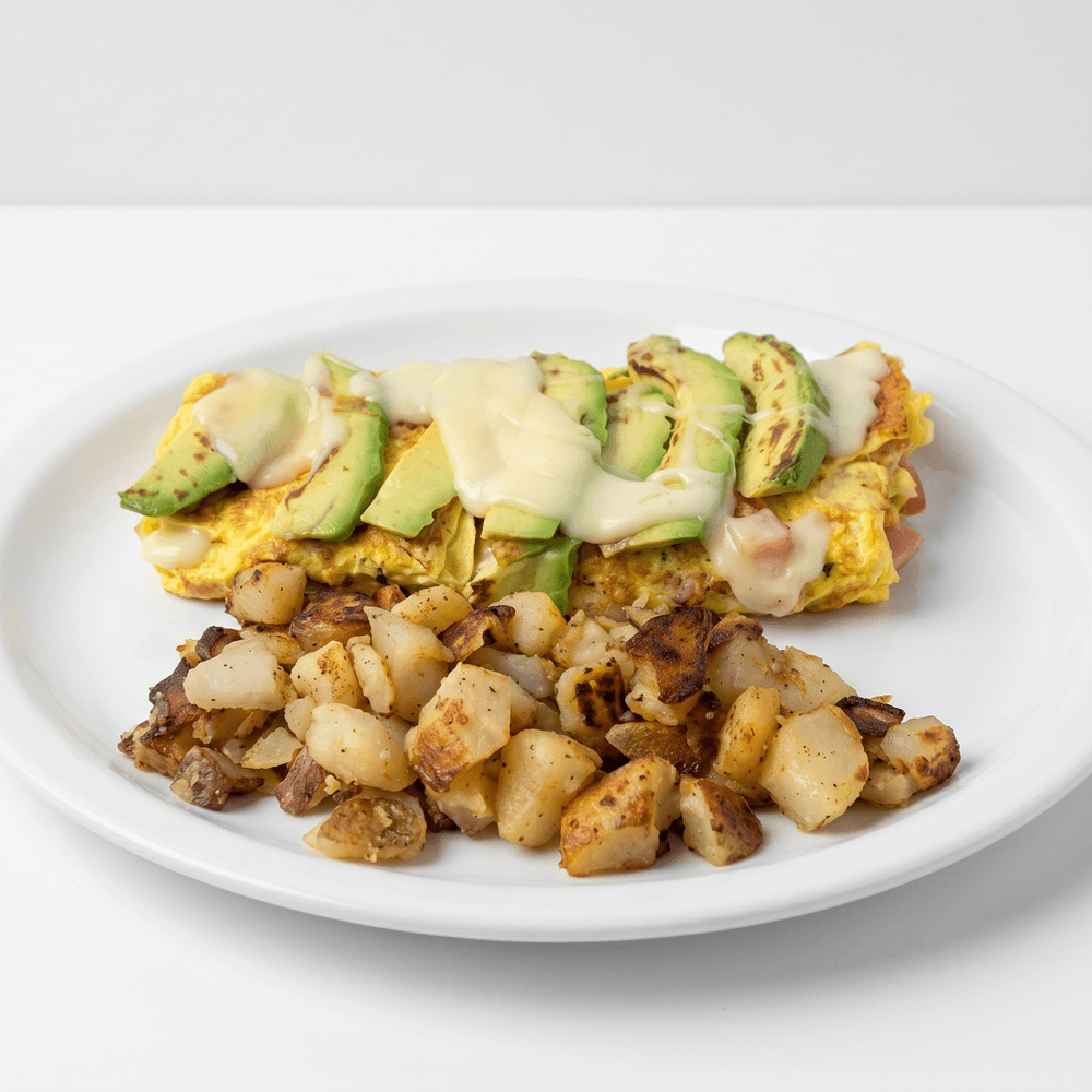 Grilled Avocado, Tomato & Mozzarella Omelette