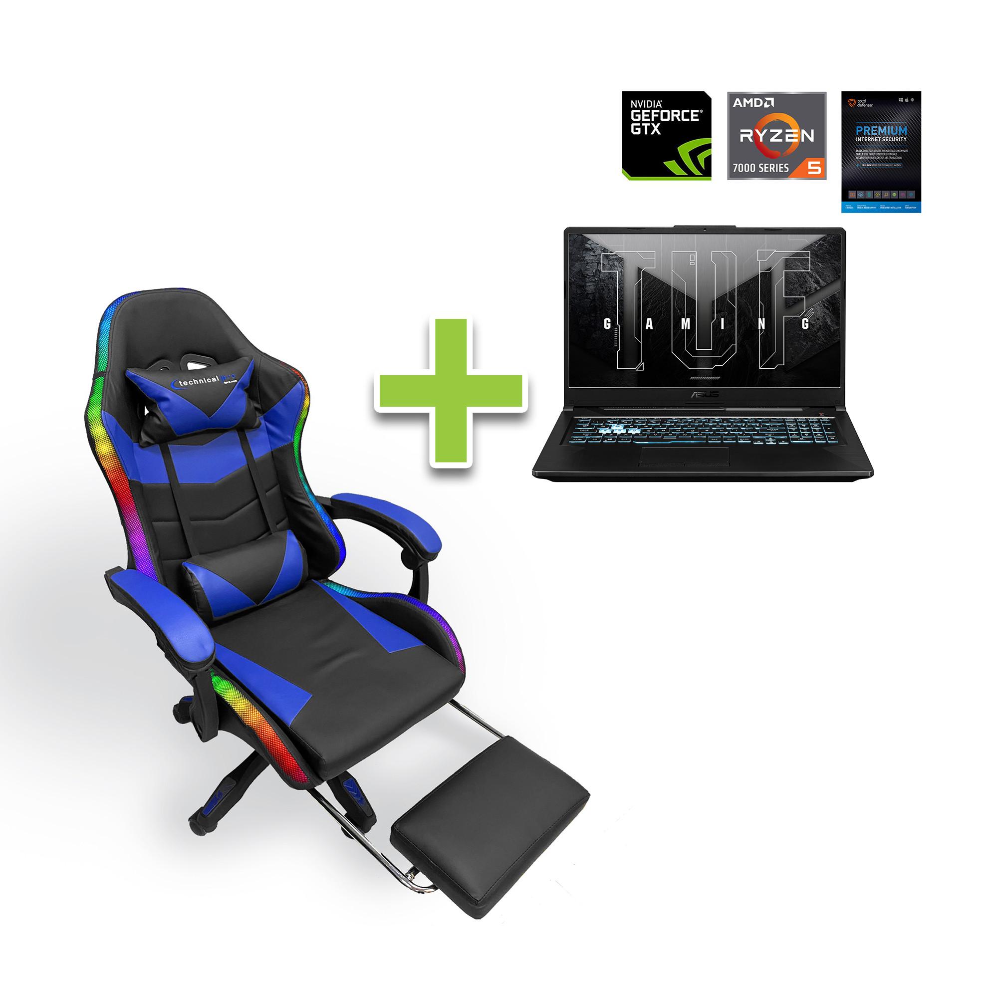 Gaming Chair & 17"  ASUS Laptop
