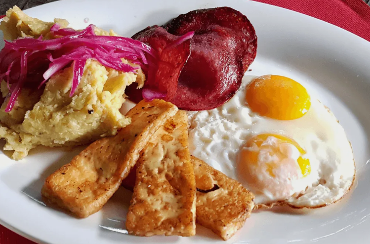 Mangú with Fried Dominican Cheese & Salami Breakfast