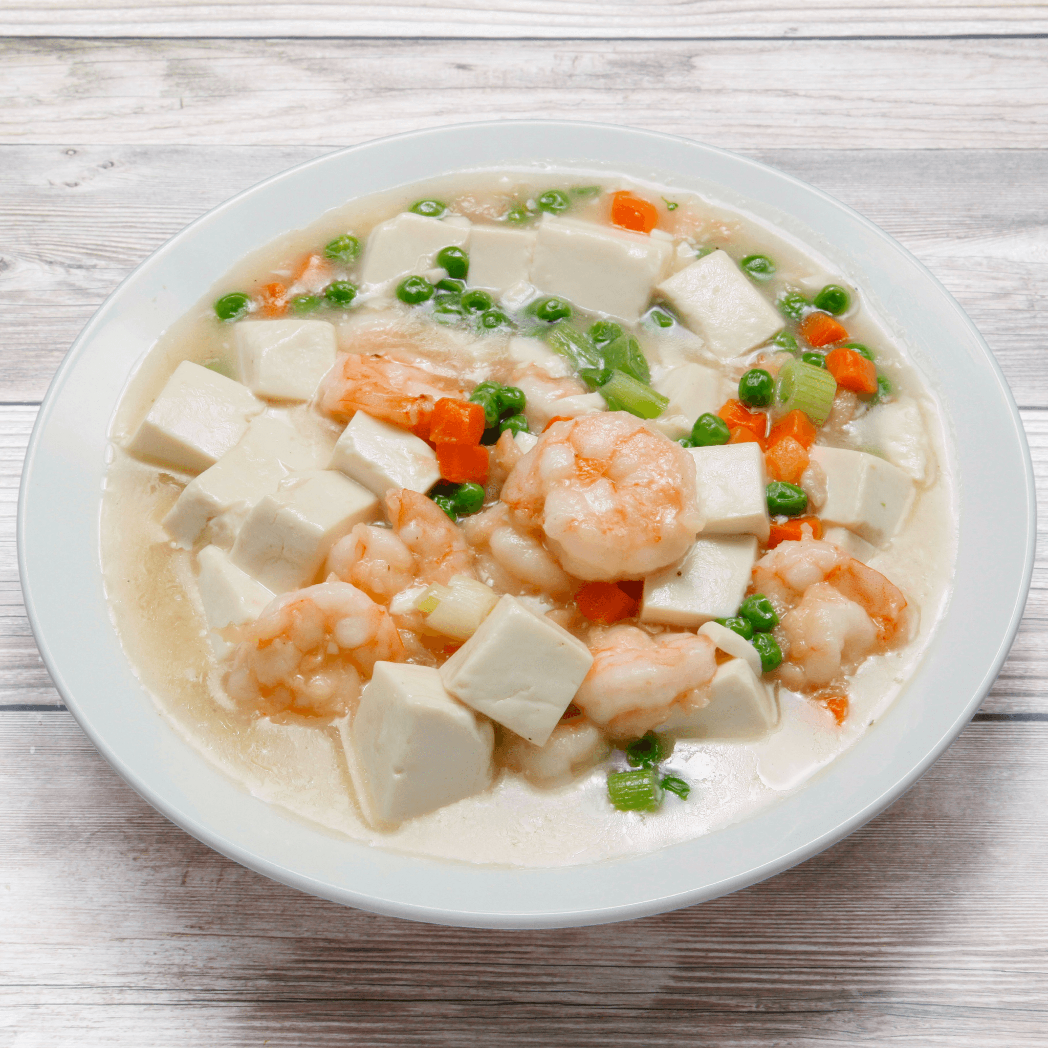 Shrimp with bean curd / 虾仁豆腐