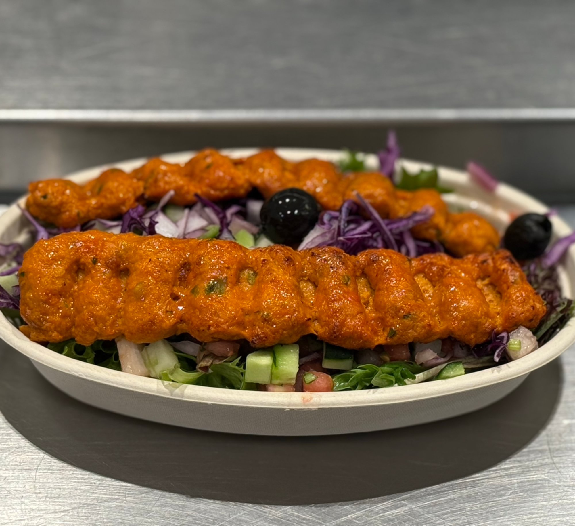 Ground Chicken Kebab Salad