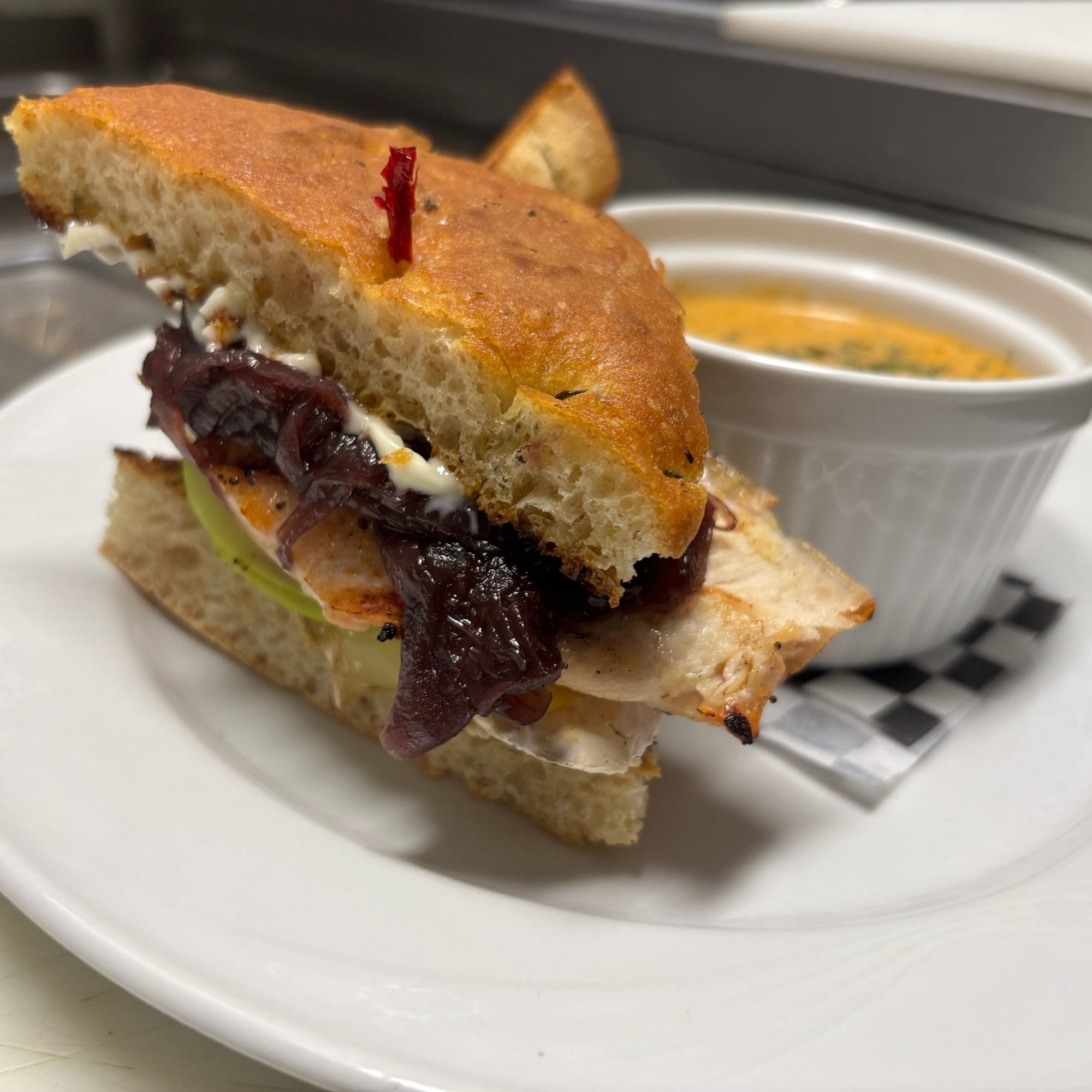 Chicken apple brie sandwich