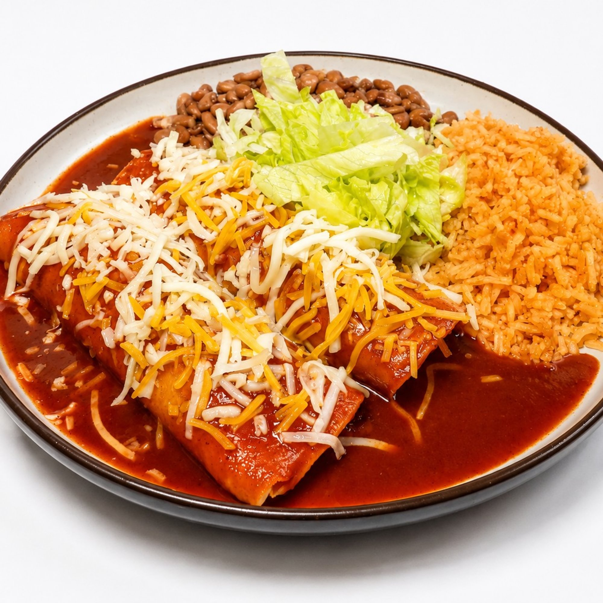 No.1) 2 Enchiladas Plate