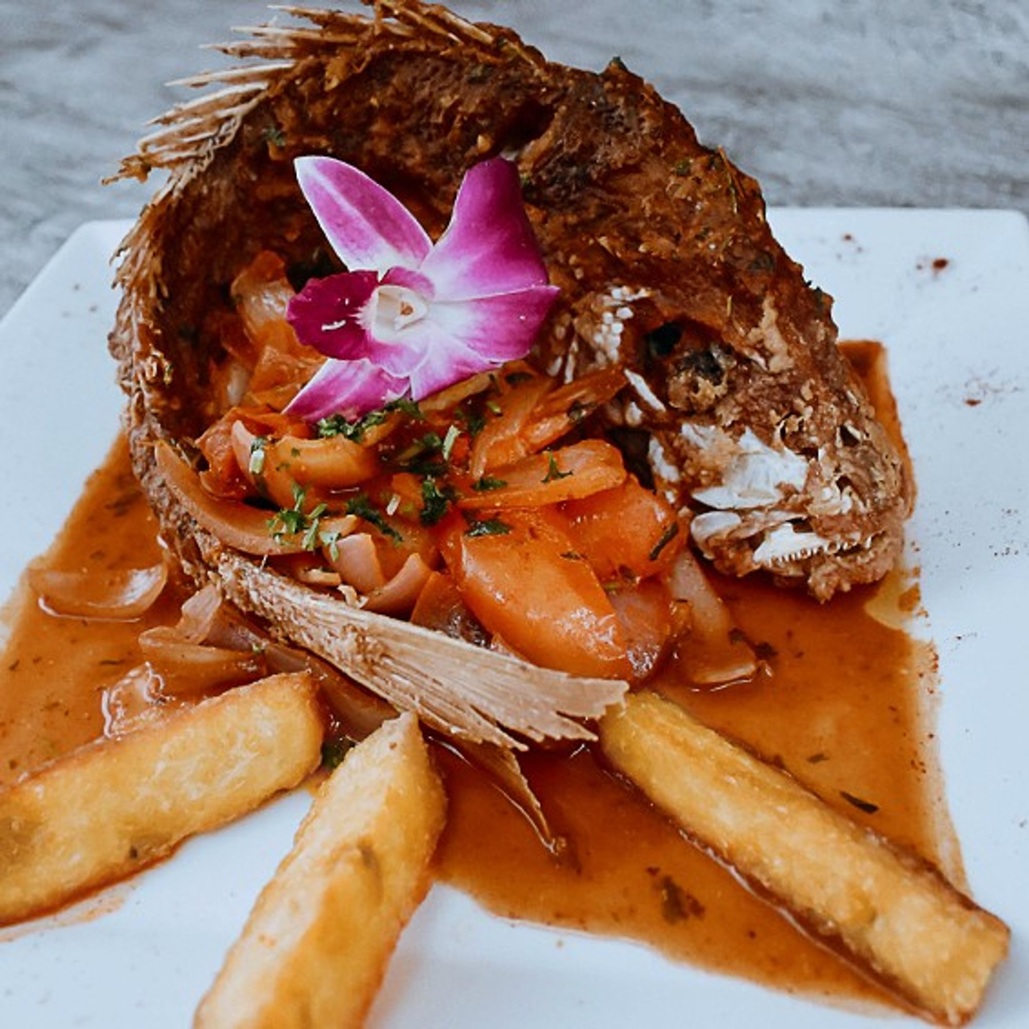 Pargo Frito / Fried Red Snapper with 2 Sides