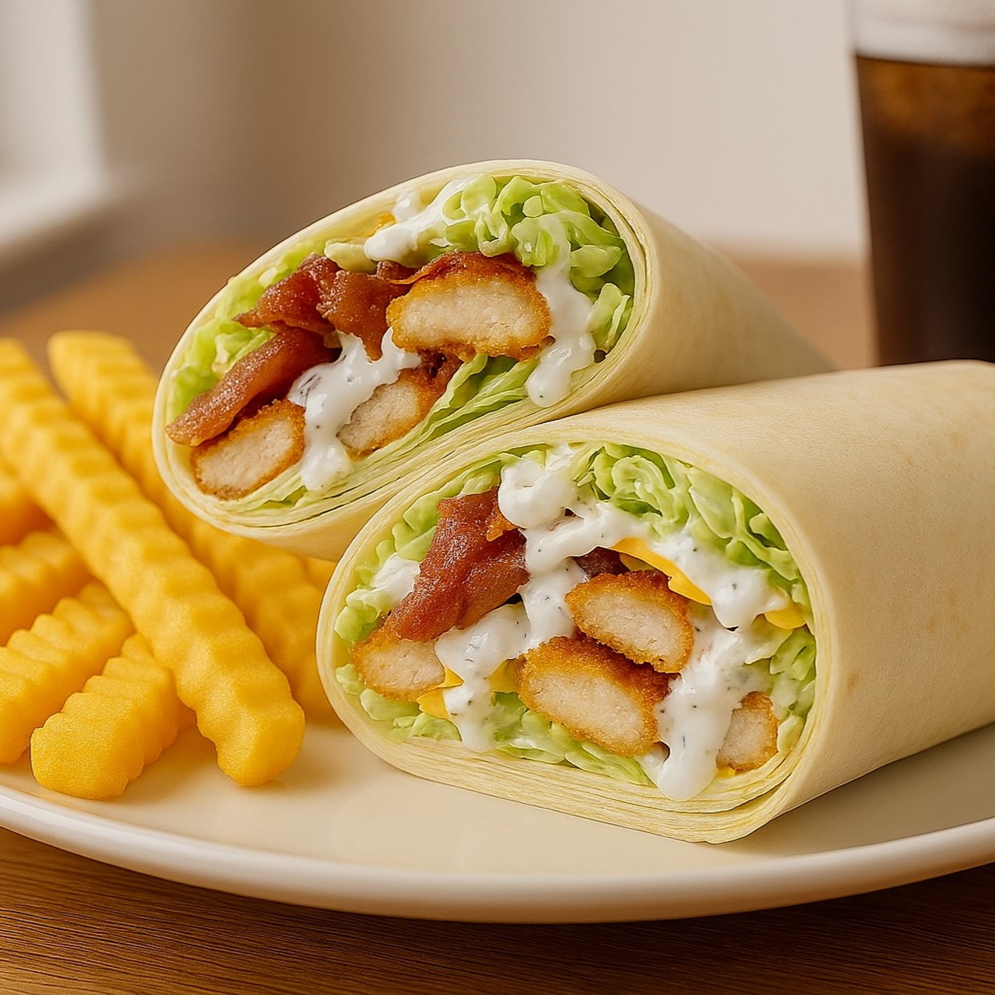 COMBO Chicken Bacon Wrap (Ranch or Caesar)