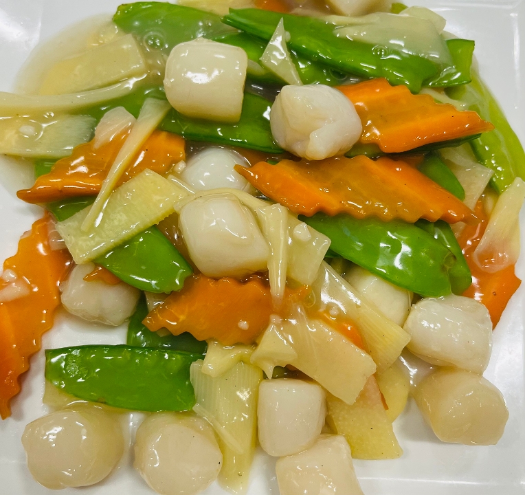 Scallops with Snow Pea Pods