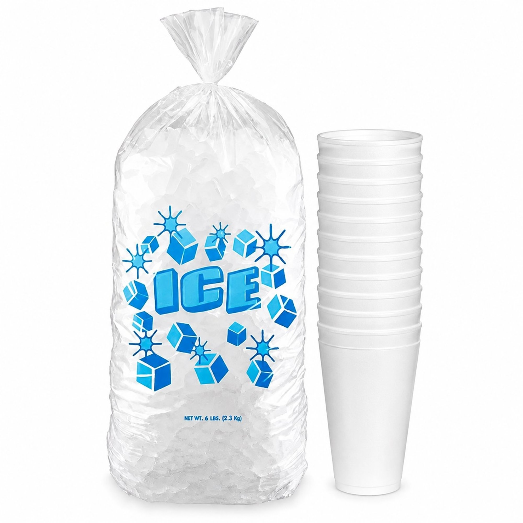 Bag of Ice with Cups