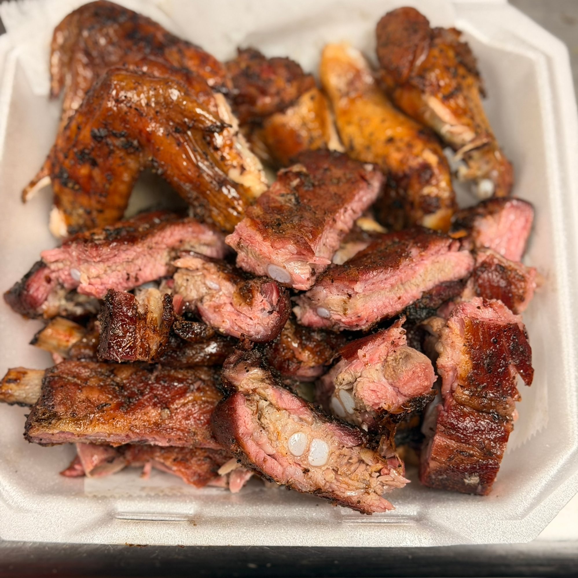 Rib Tip and Wing Dinner
