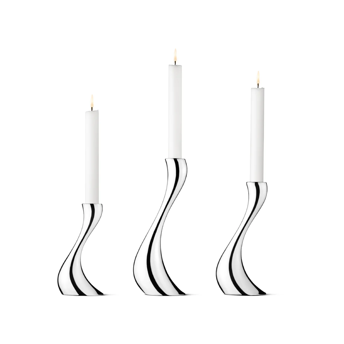 Georg Jensen Cobra Candleholder - Small, Medium, Large - Set of 3