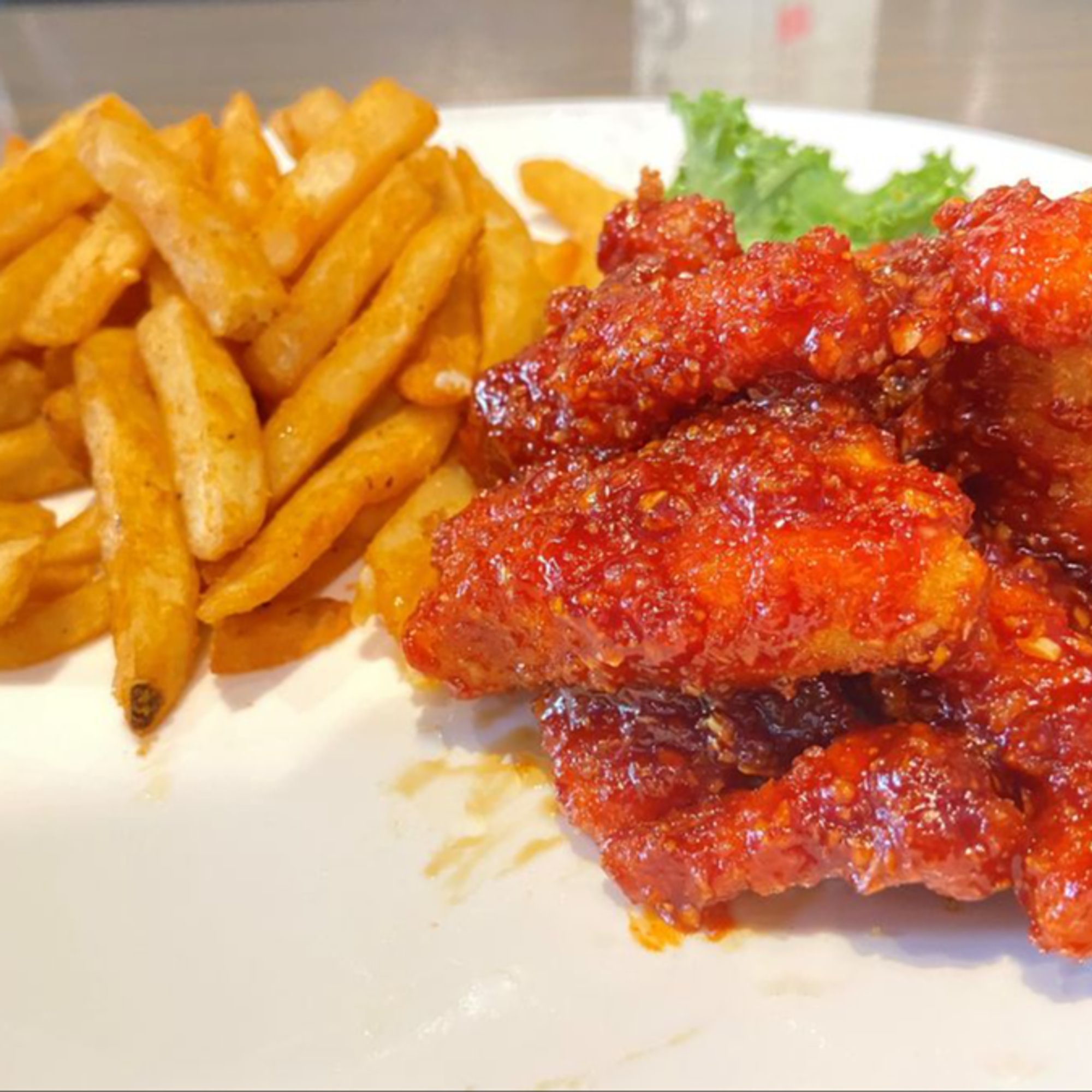 Spicy Korean Boneless Chicken w. French Fries