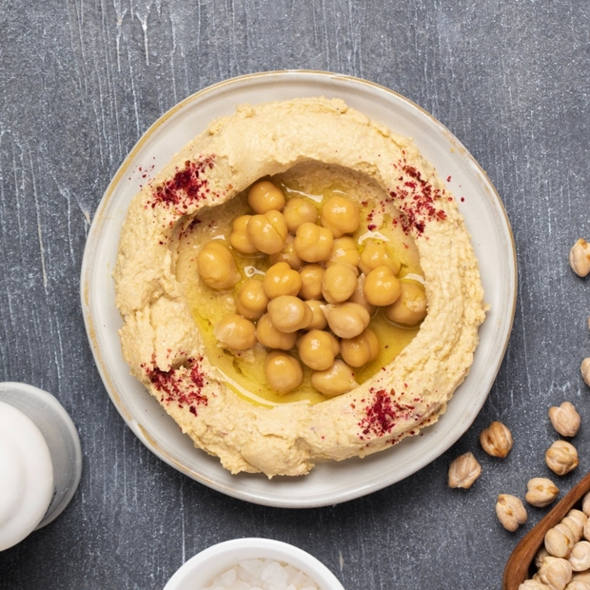 Hummus With Mushrooms Garbanzo Beans