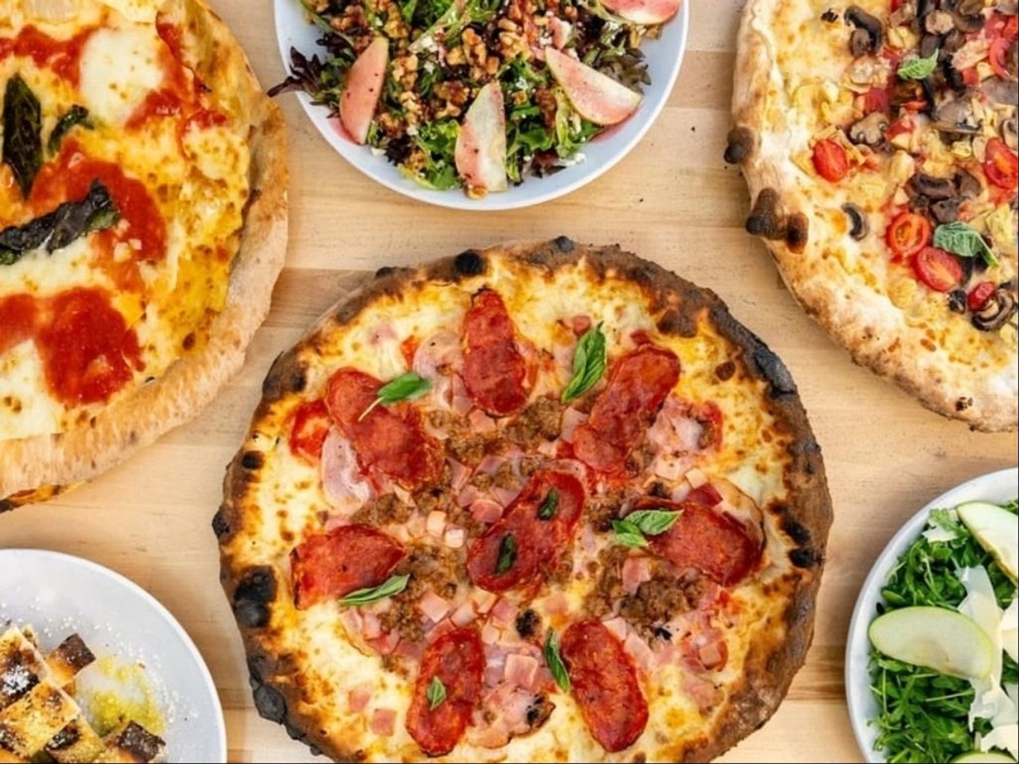 Pizza, Salad & Breadsticks