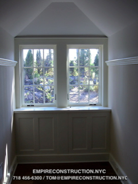 Custom stile and rail doors, wood, glass, french paneled and other types of entrance and passage doors and associated jambs. Factory hardware machining and finishing of same. Installation of door hardware, Custom interior window units and borrowed-light partitions, wood/glass partitions, walls and associated glass, shower doors and shower glass partitions. 