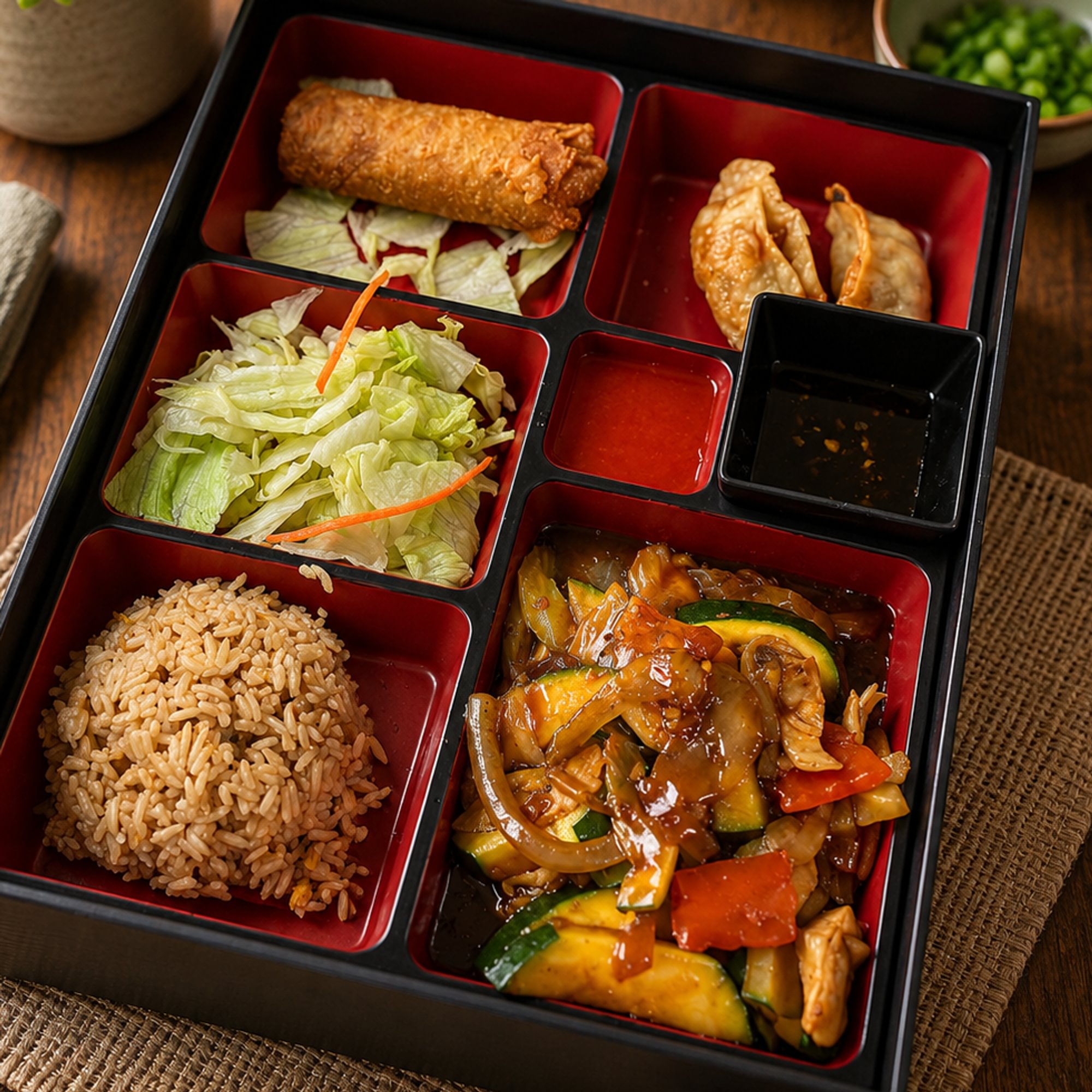 BB6. Kung pao chicken bento box