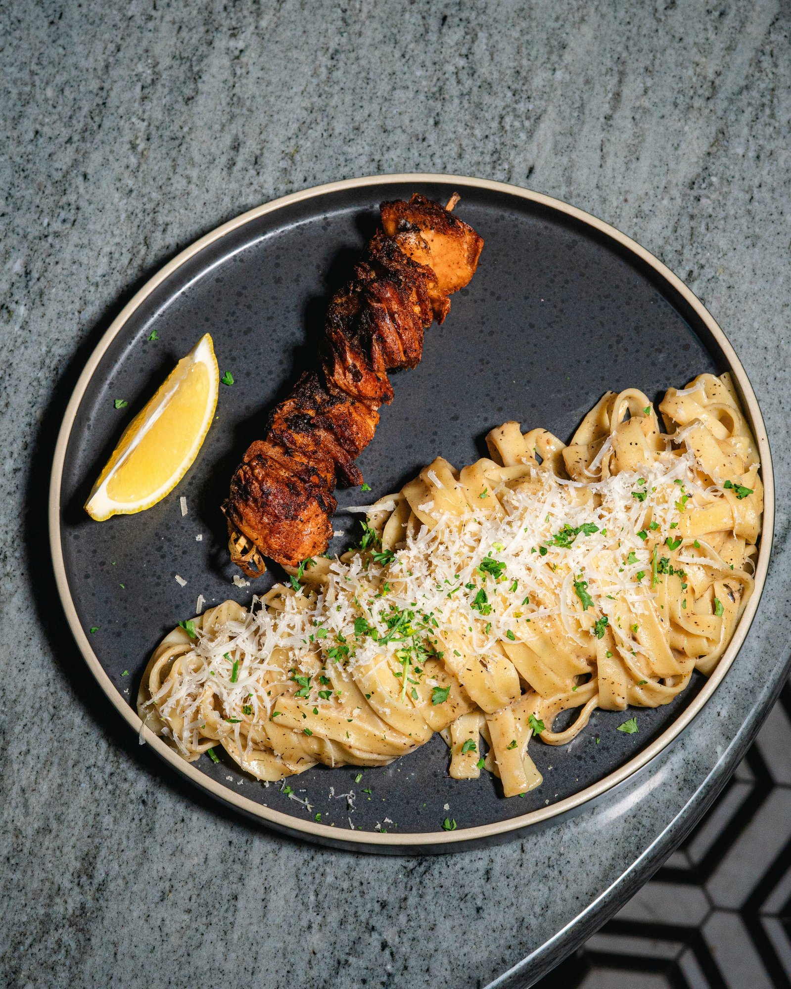 Jerk Salmon Fettuccine