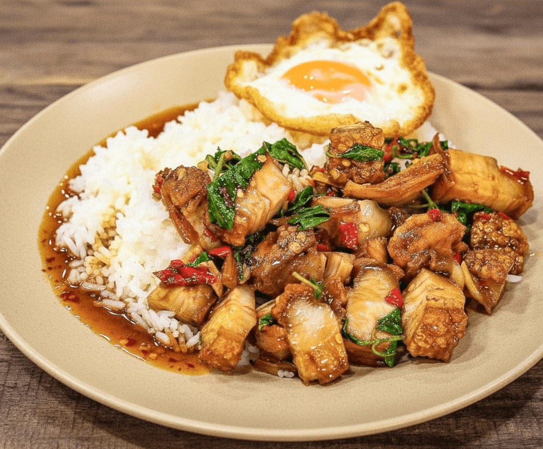 Crispy Pork Belly Basil