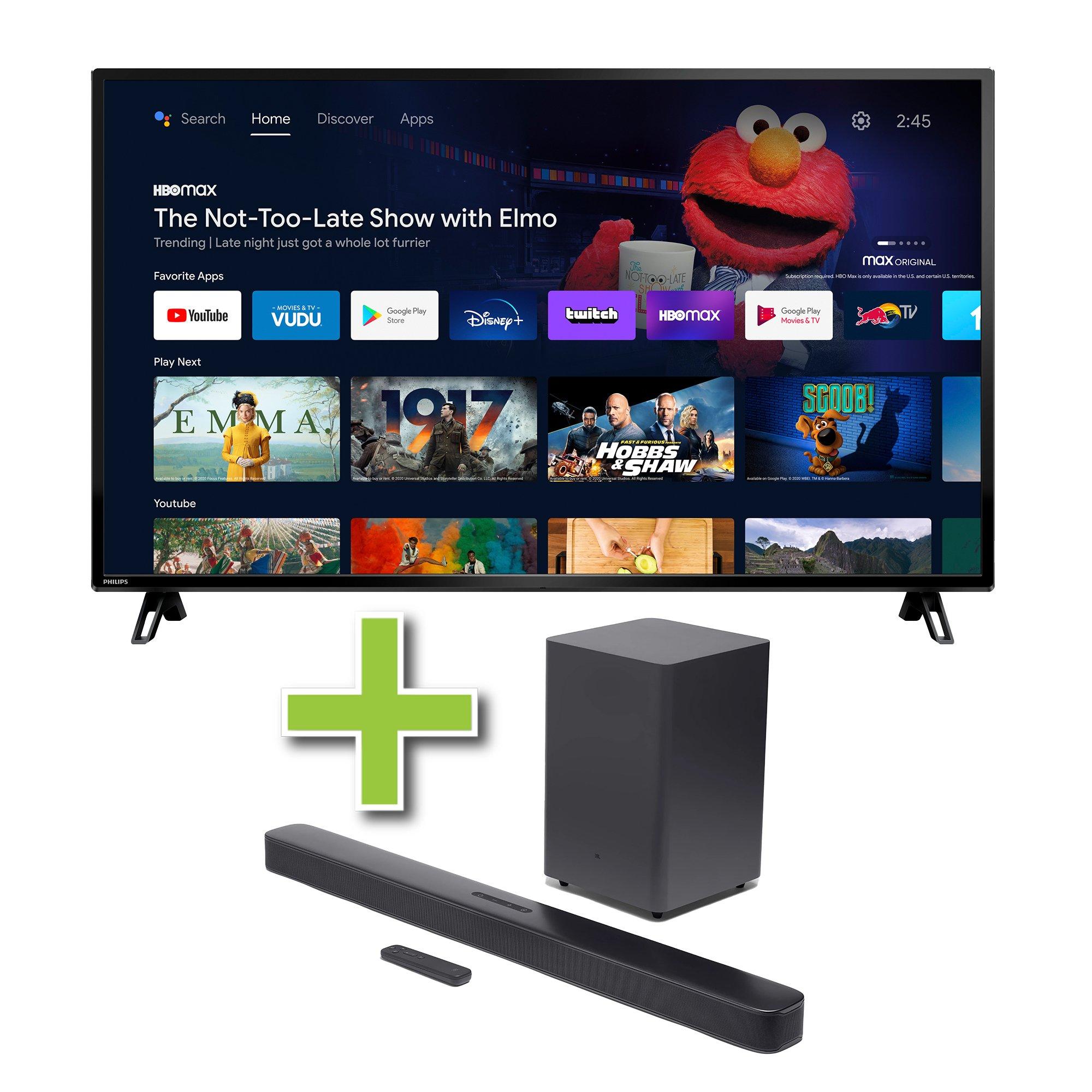 65" Philips 4K Ultra HD Smart TV & JBL 2.1 ch Soundbar