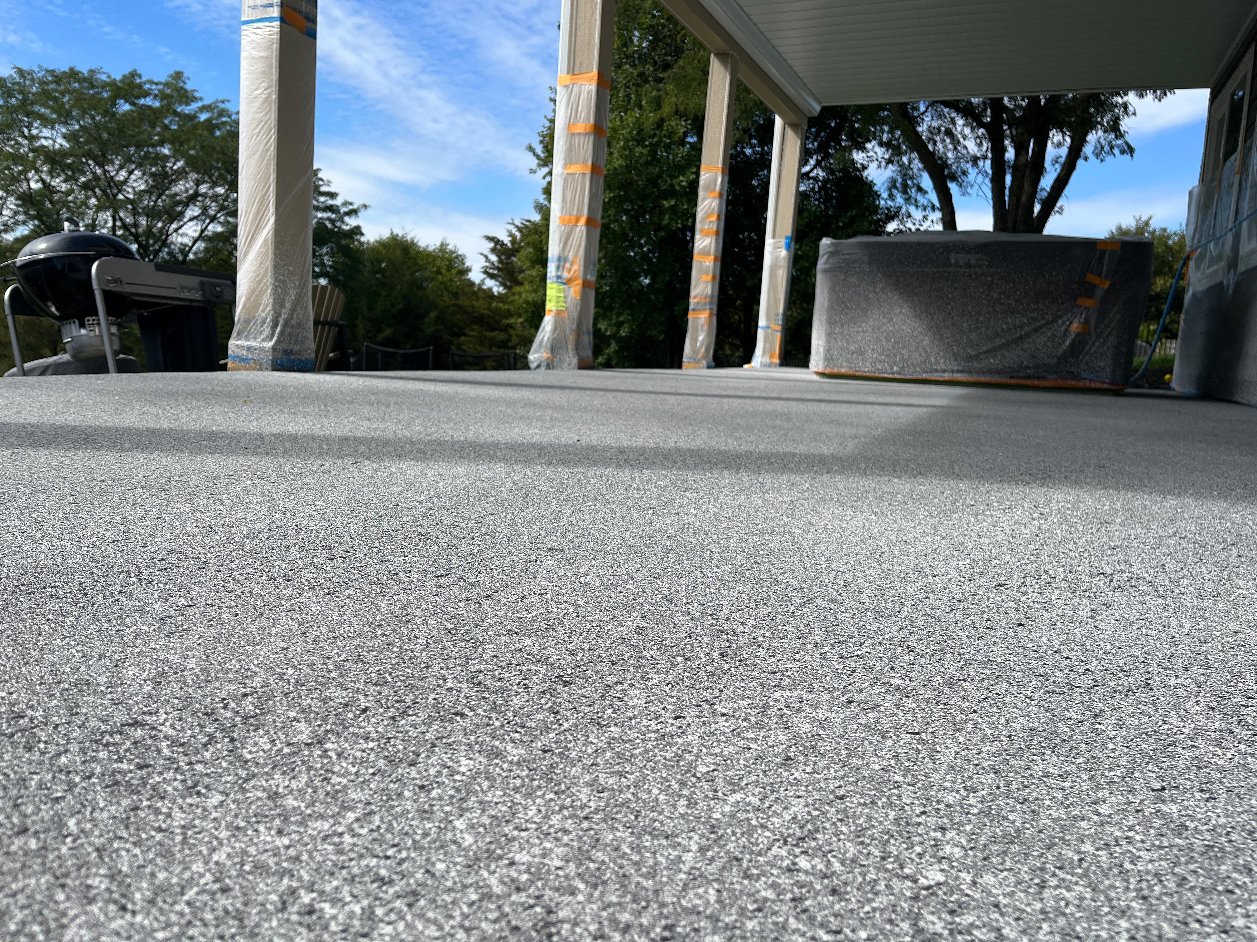 Non-slip concrete coating