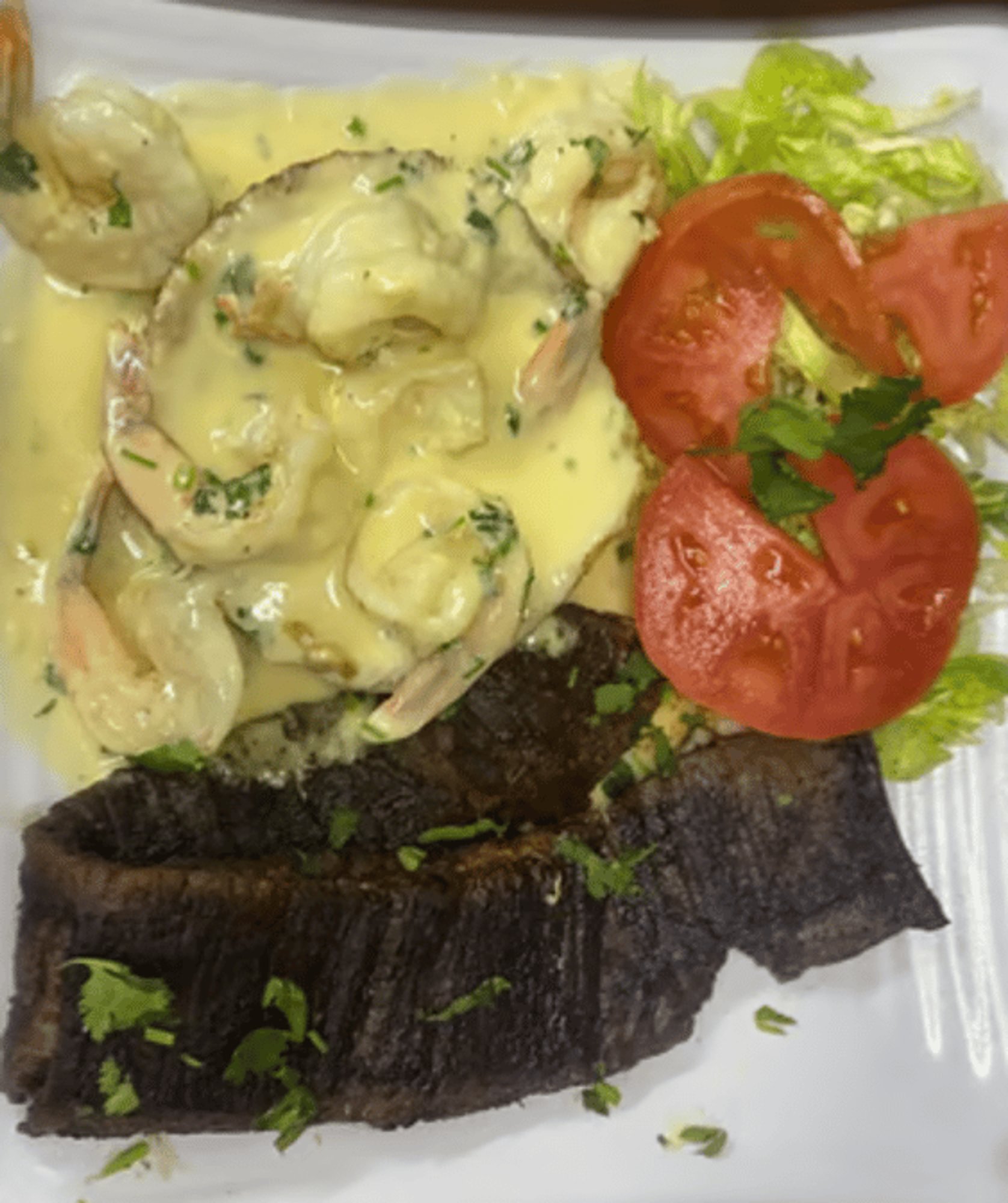 Mofongo Con Churrasco Y Camarones